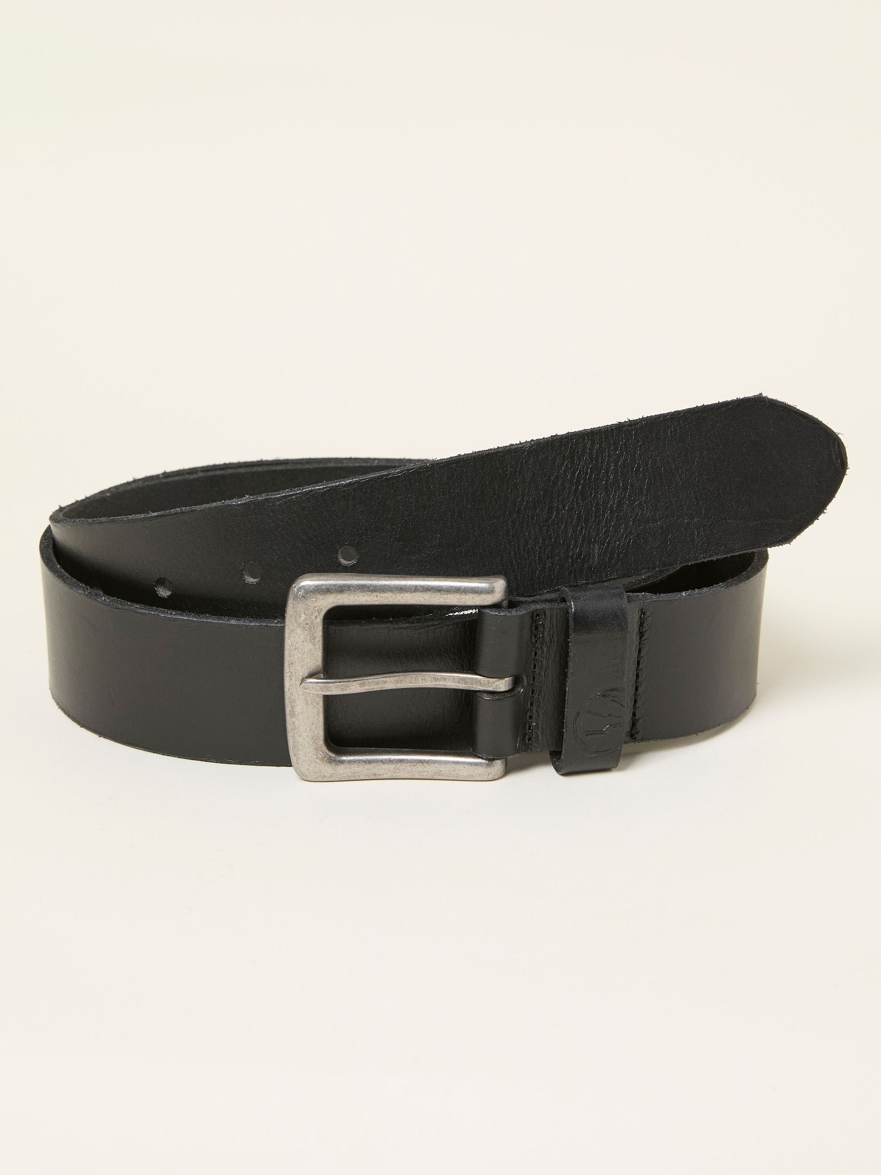 Black Plain Leather Belt (F62969) | $60