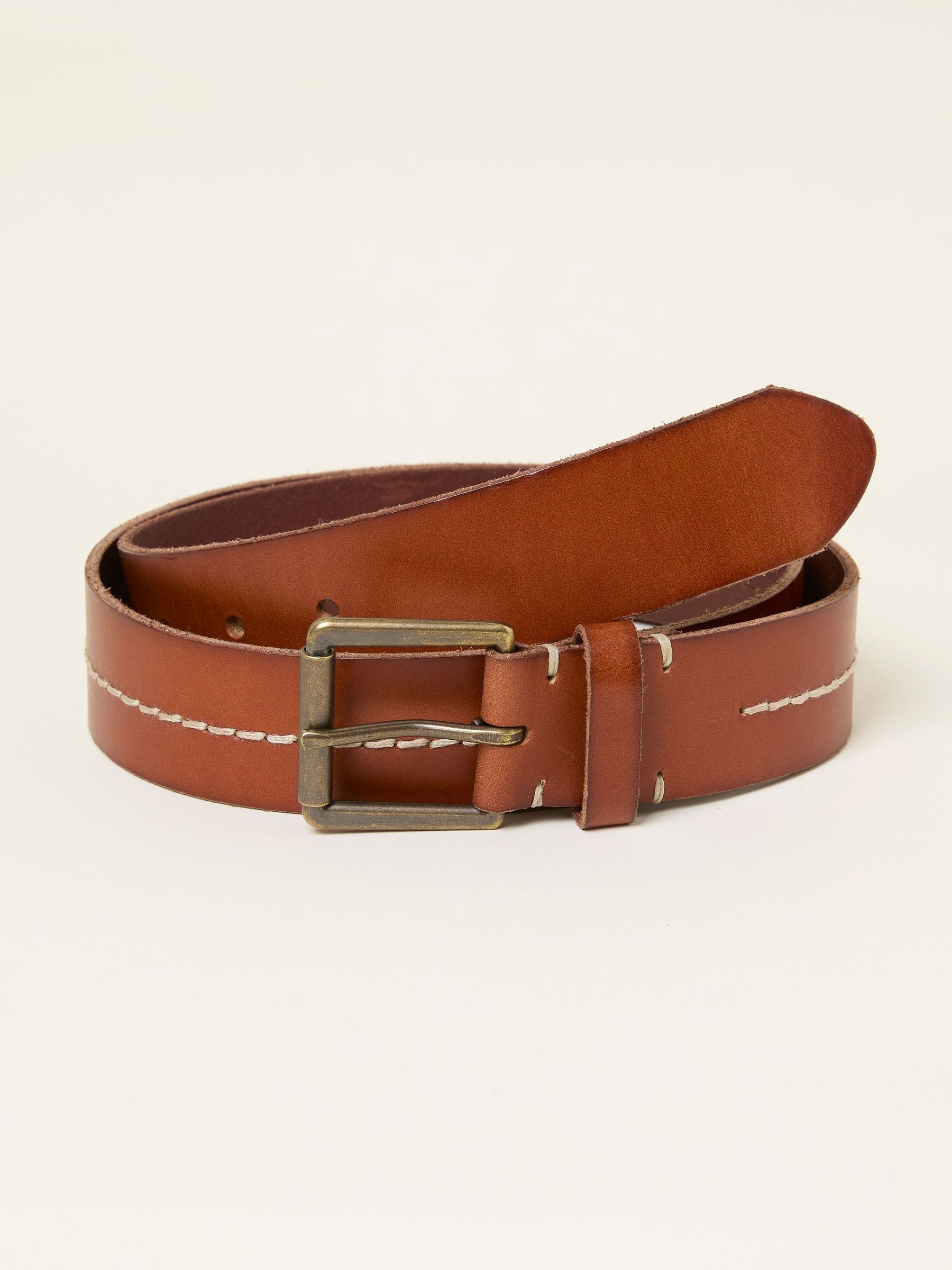 Tan Brown Stitch Detail Leather Belt (F62971) | €46