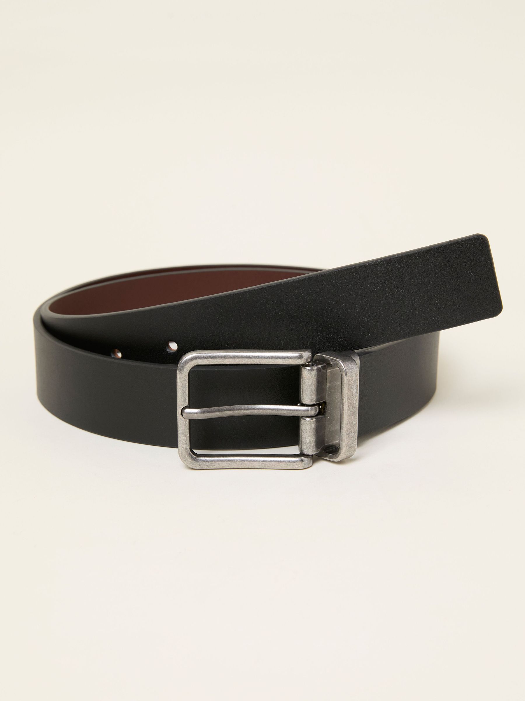 Black/Brown Reversible Leather Belt (F62973) | $60
