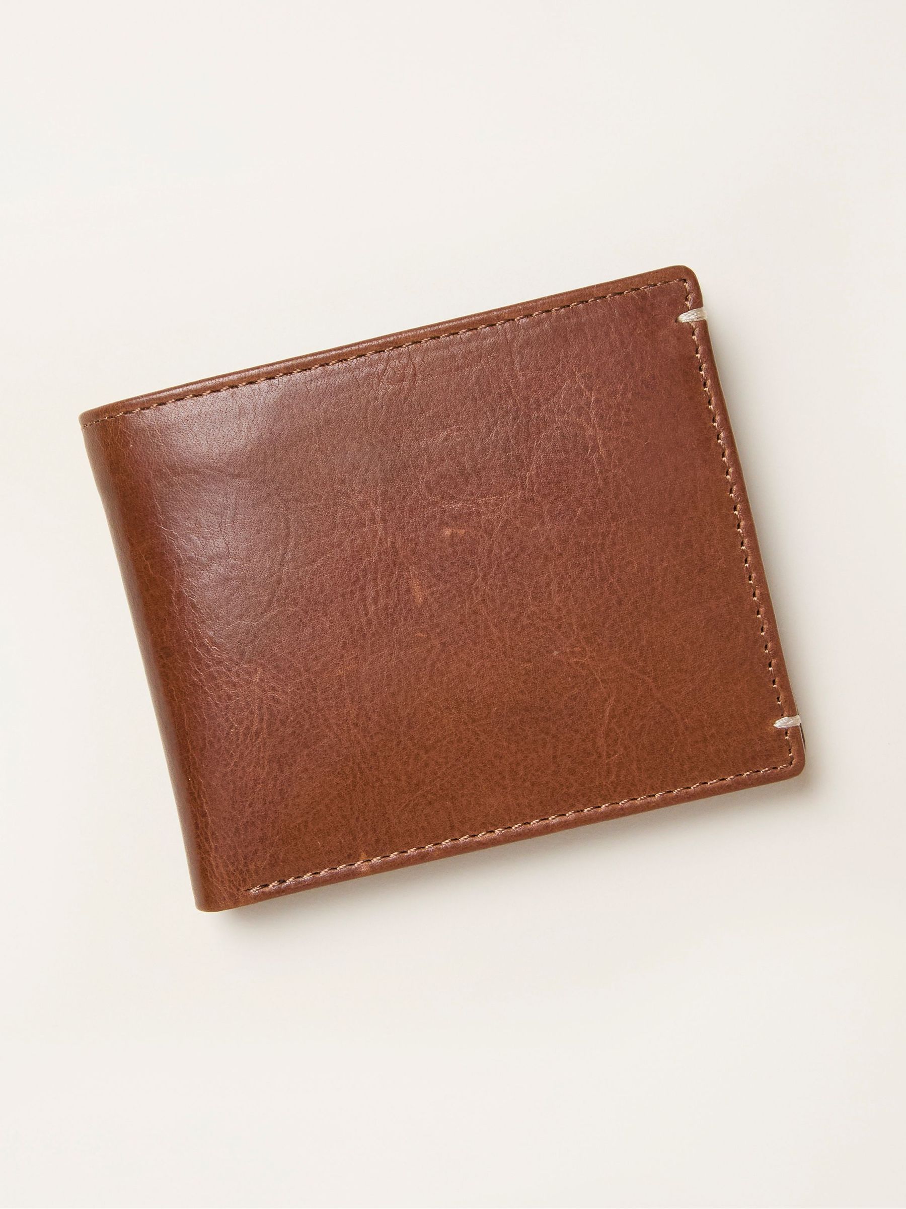 Tan Brown Corner Stitch Detail Leather Wallet (F65866) | €38.50