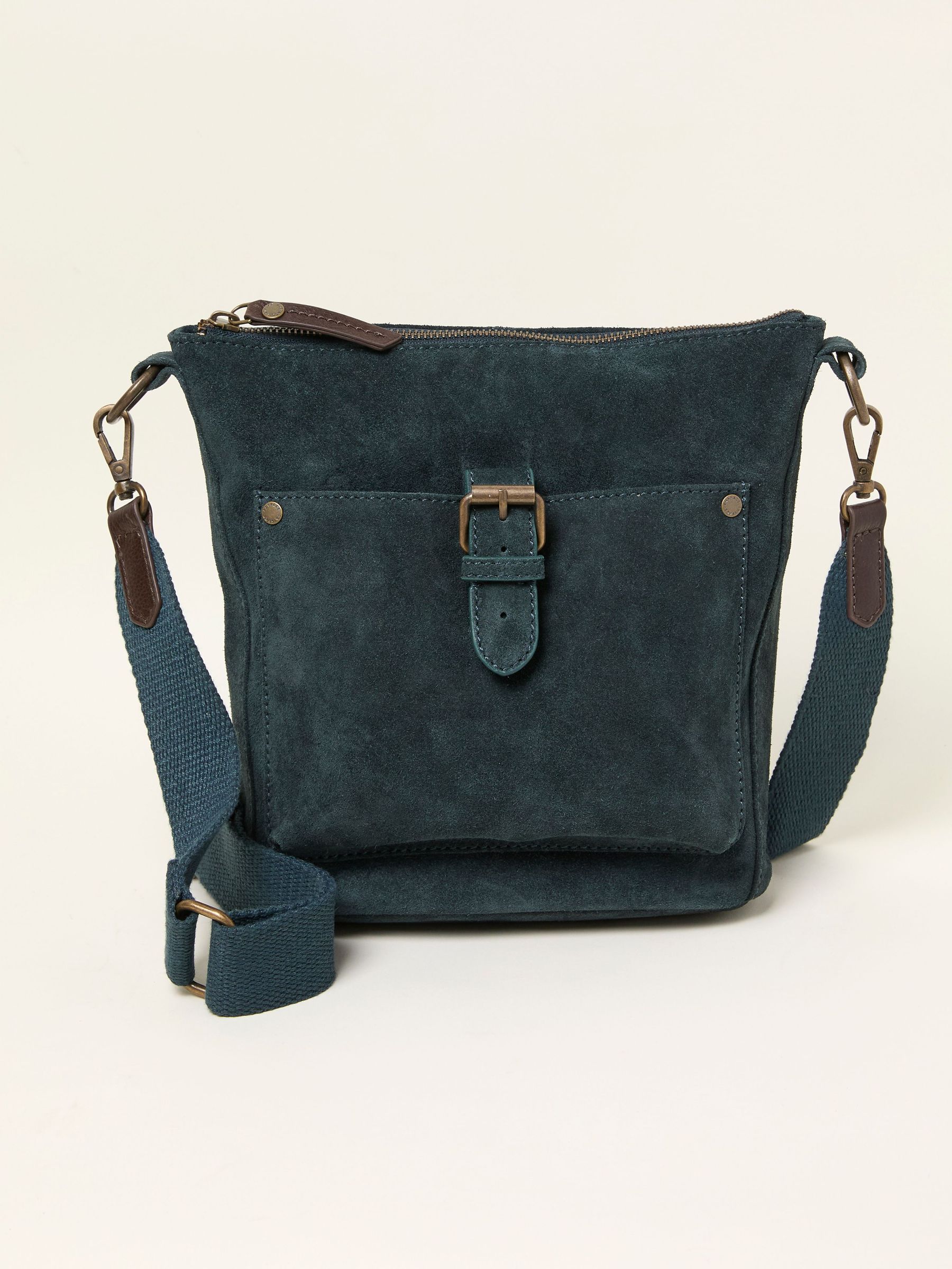 Sienna Teal Blue Suede Crossbody Bag (F65885) | €65