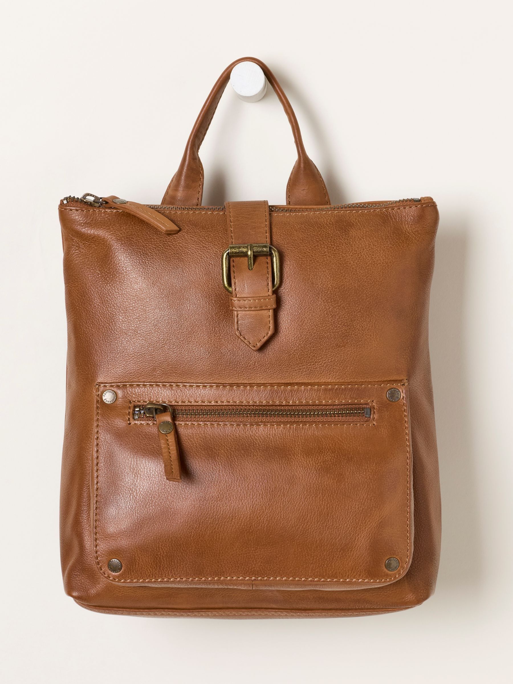 Ava Tan Brown Leather Backpack (F65934) | €91.50