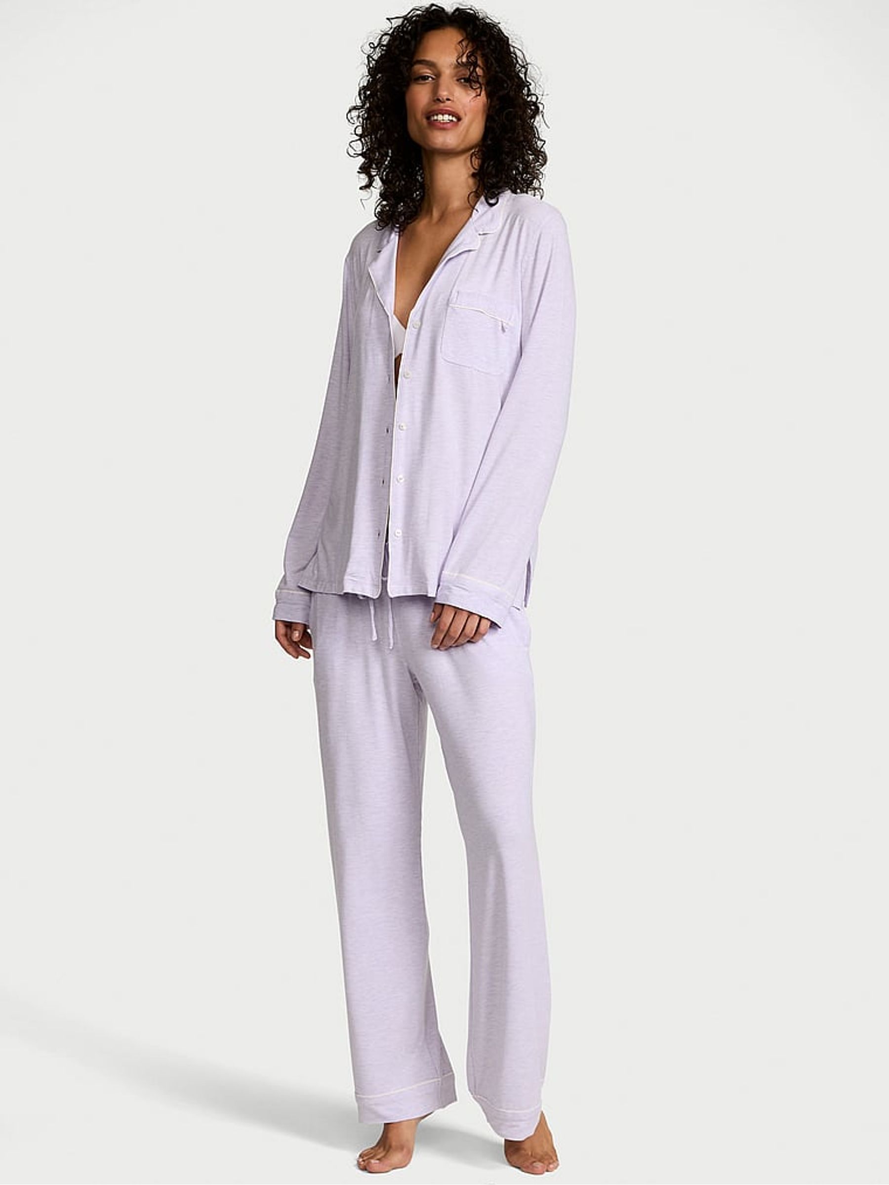Lavender Purple Modal Long Pyjama Set (F65956) | €68