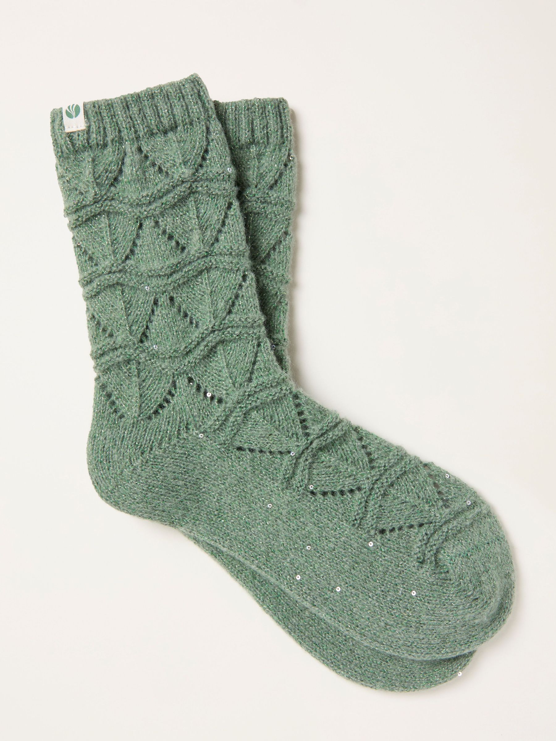 Green Pointelle Sparkle Lounge Socks (F69498) | €16.50