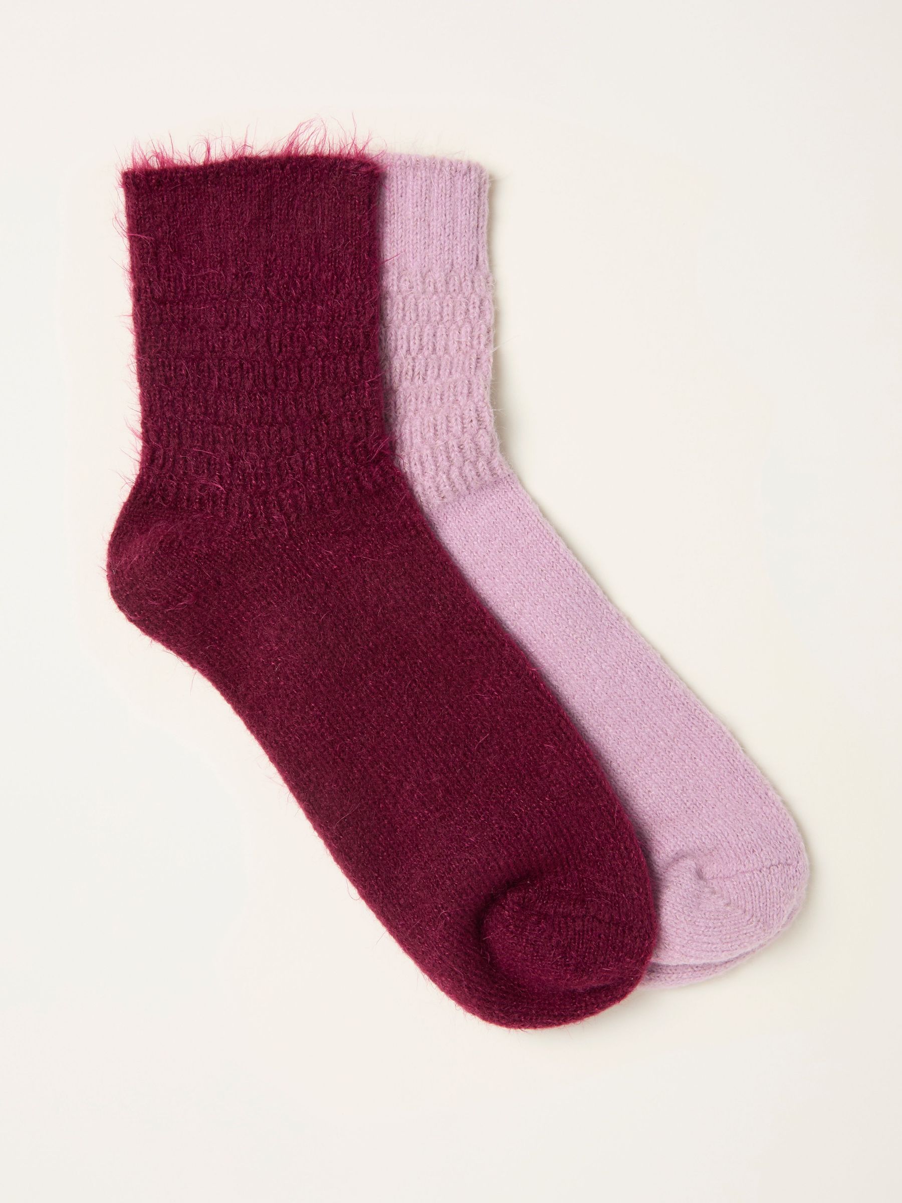Burgundy 2 Pairs of Super Soft Socks (F69504) | $20