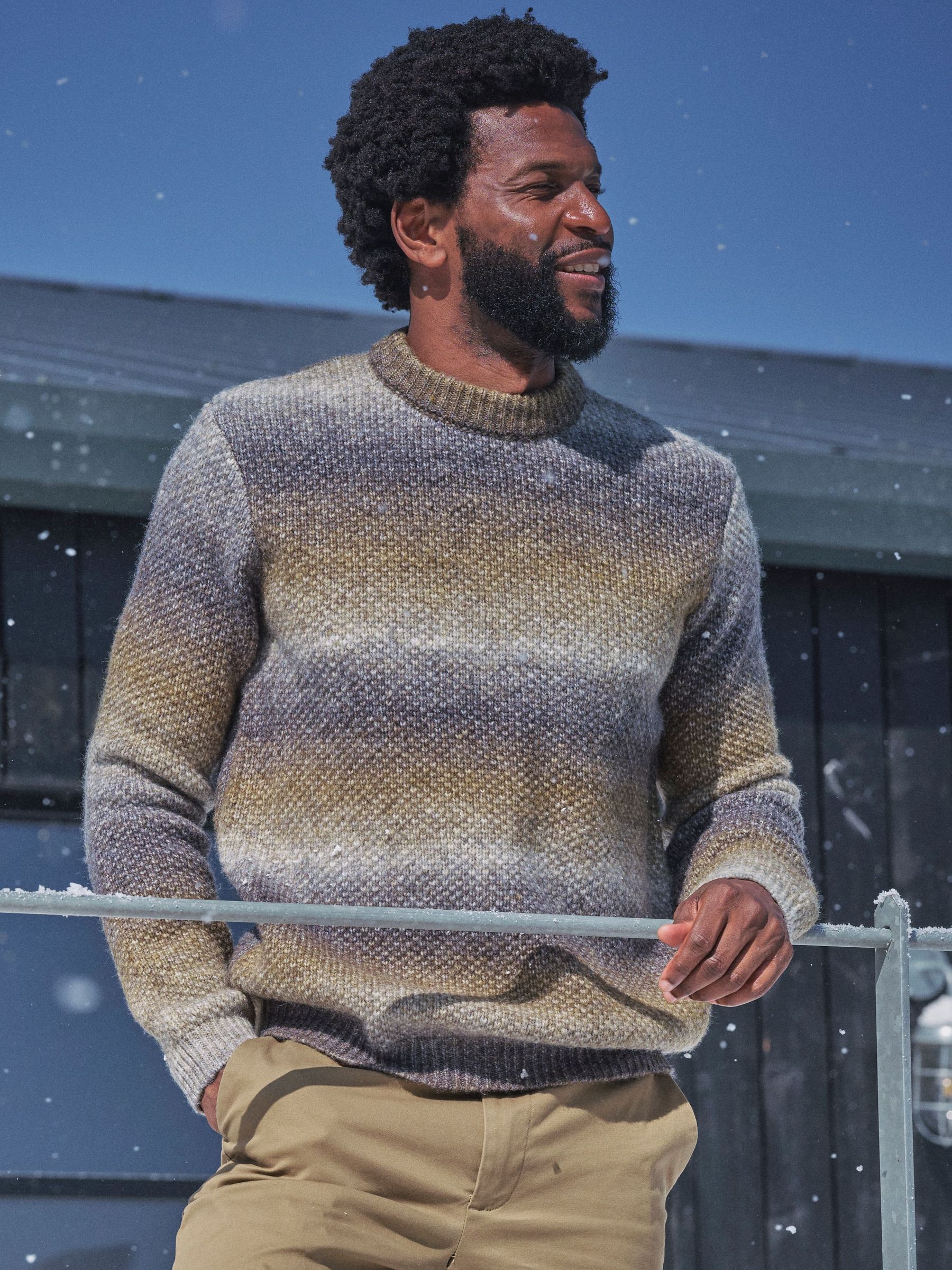 Natural Ombre Knitted Crew Jumper (F69665) | $113