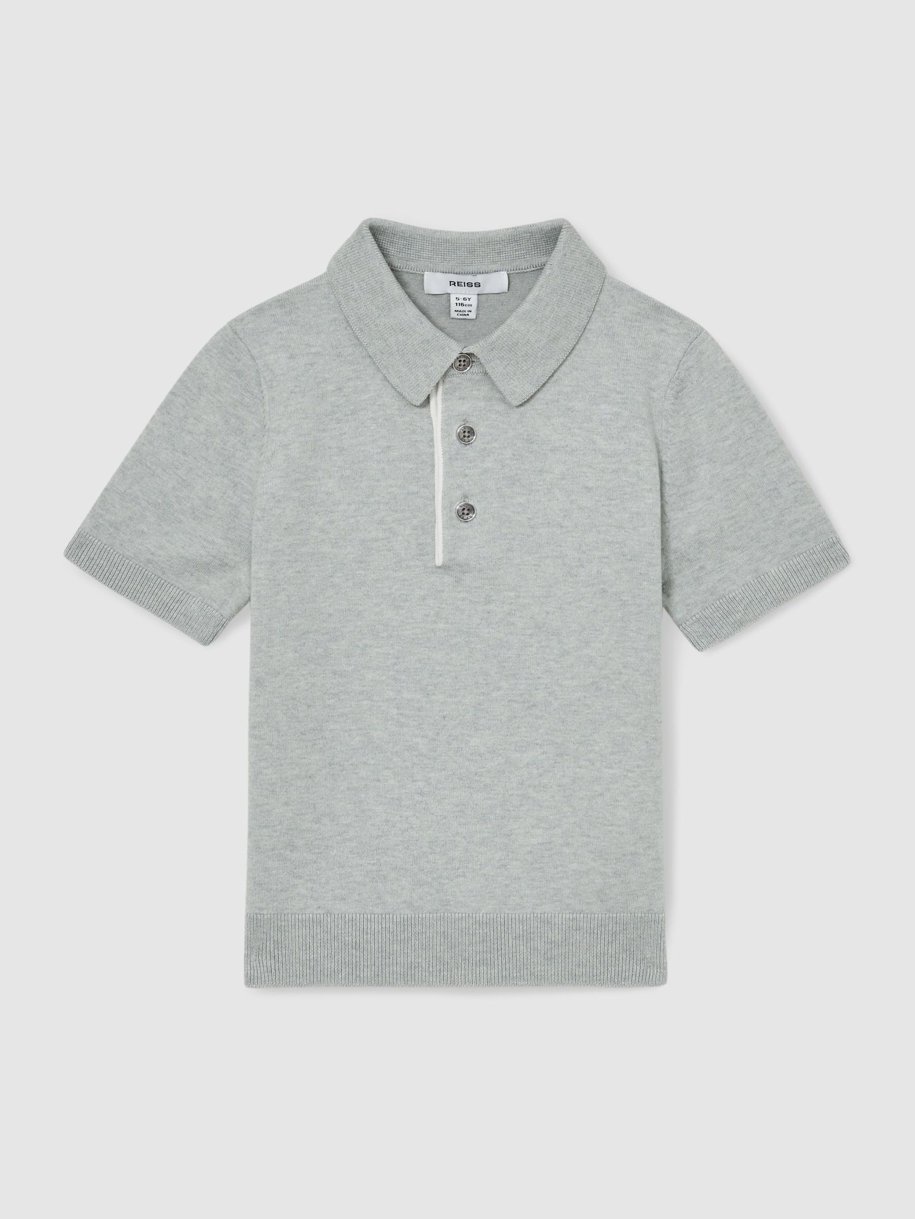Contrast Placket Polo Shirt With Cotton in Washed Sage (F69989) | US$55