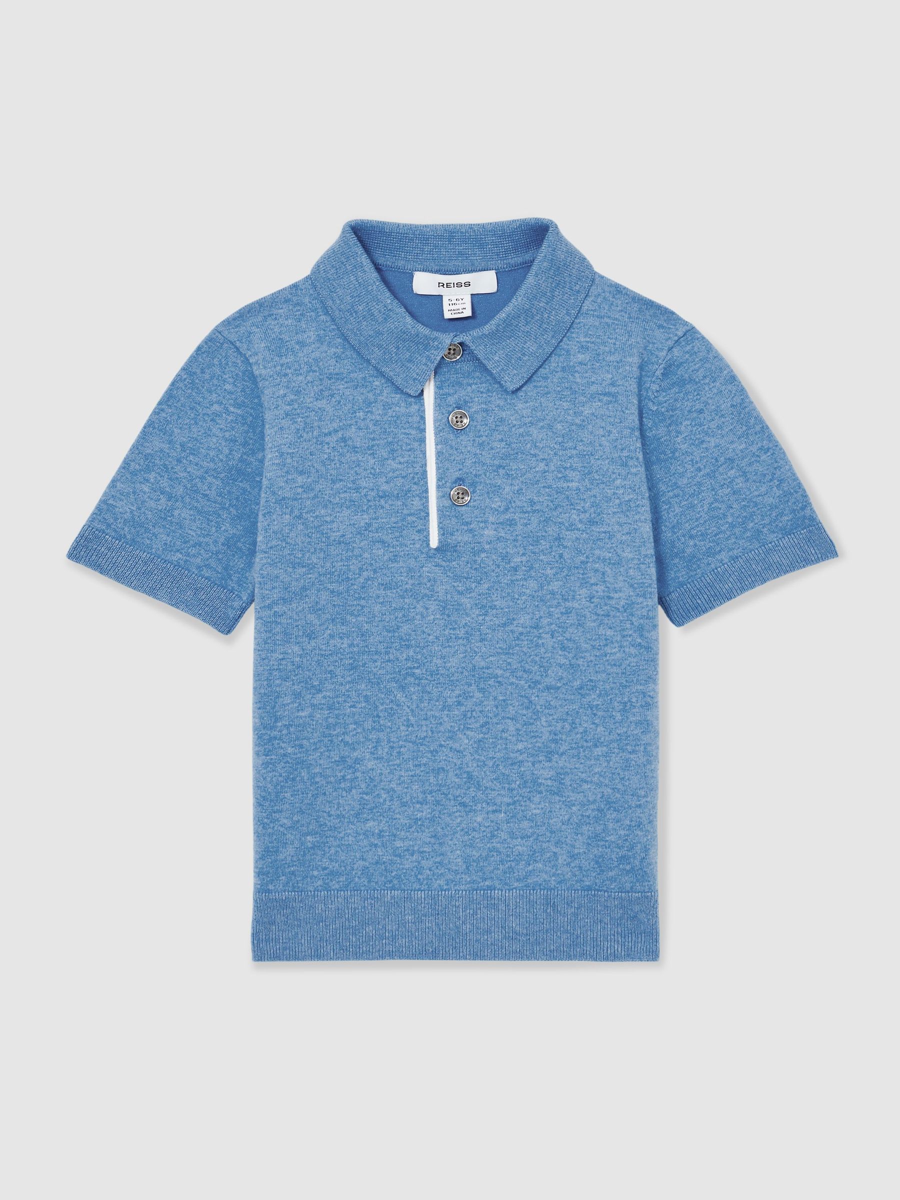 Contrast Placket Polo Shirt With Cotton in Blue (F70011) | €50