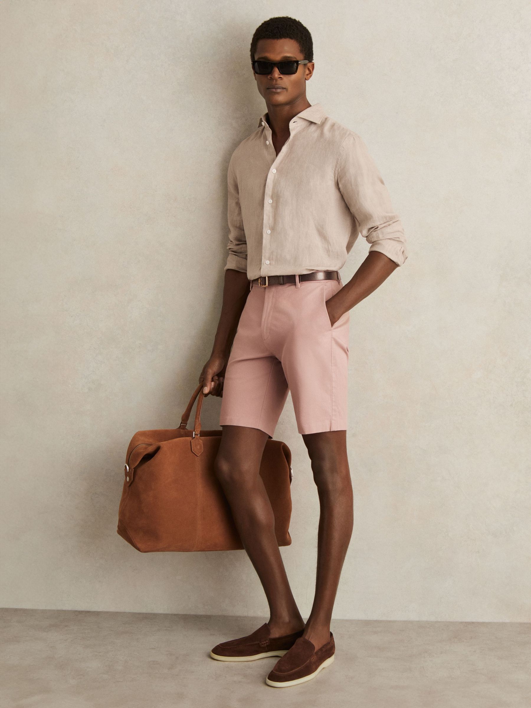 Cotton Chino Shorts with Stretch in Rose Pink (F70336) | €95