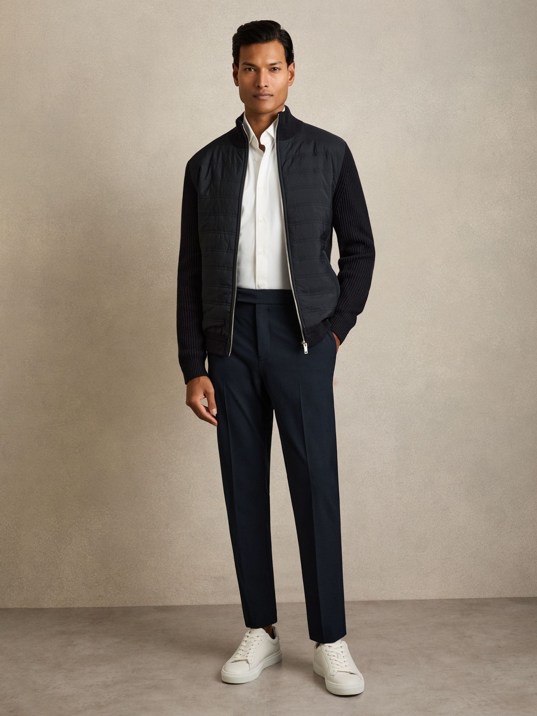 Slim-Fit Drawstring Trousers in Navy (F70343) | €145