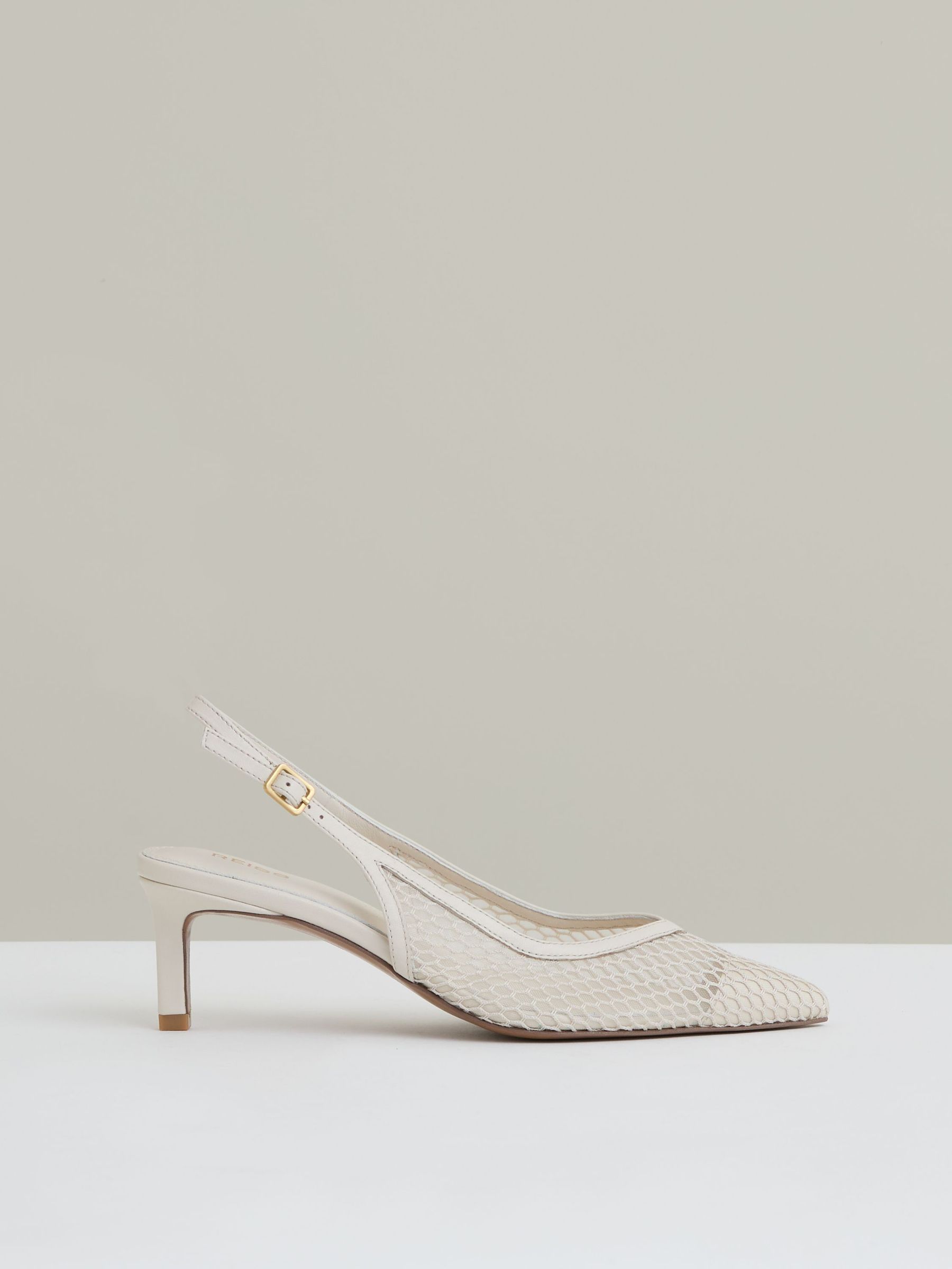 Mesh Slingback Heels in White (F72831) | US$295