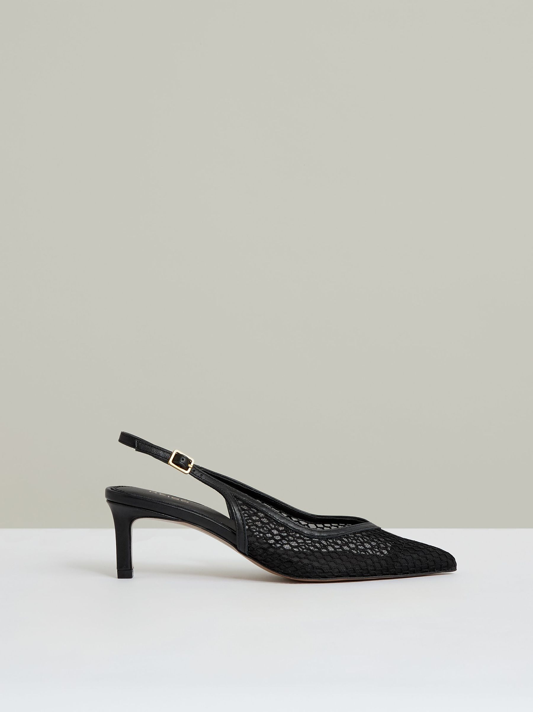 Mesh Slingback Heels in Black (F72835) | US$295