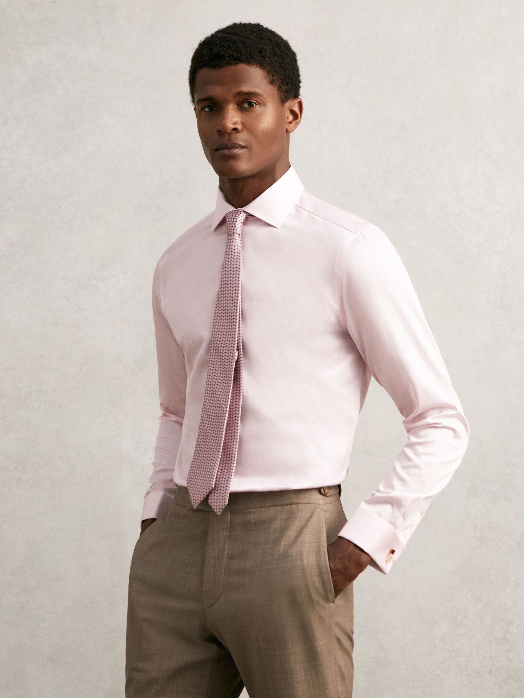 Regular Fit Cotton-Sateen Shirt in Pink (F77498) | CA$170