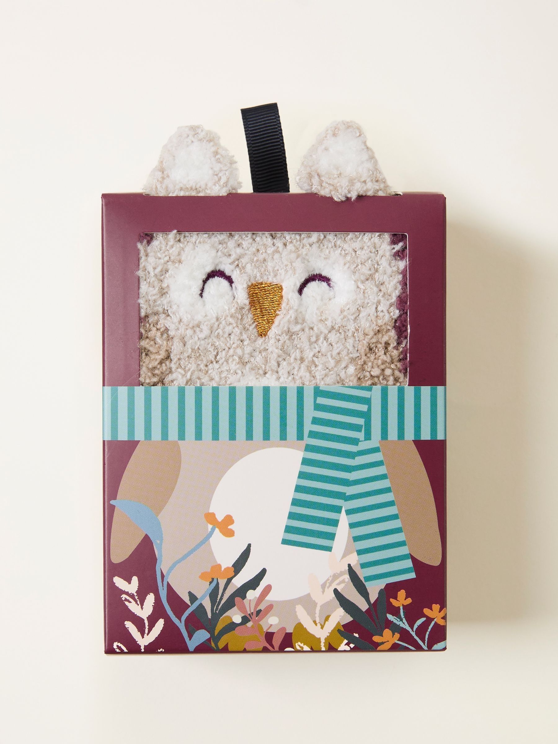 Purple Fluffy Owl Socks In A Box (F77797) | €17