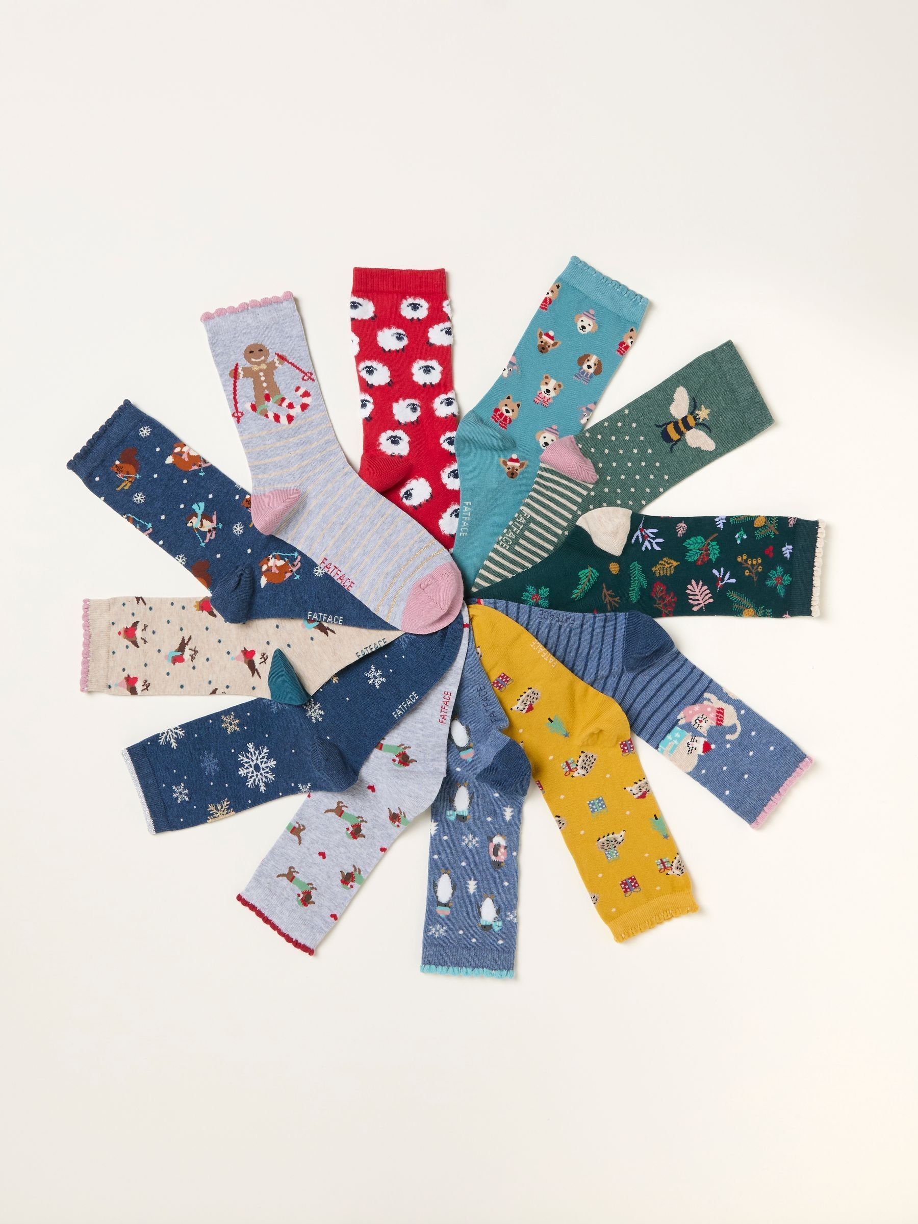 Multi Womens 12 Pack of Socks Advent Calendar (F77813) | €46