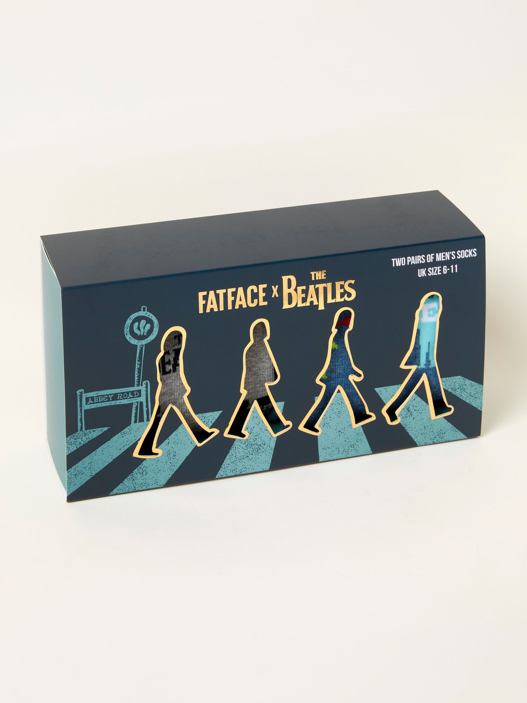 Blue Marl Two Pack Beatles Socks in a Box (F78916) | $26