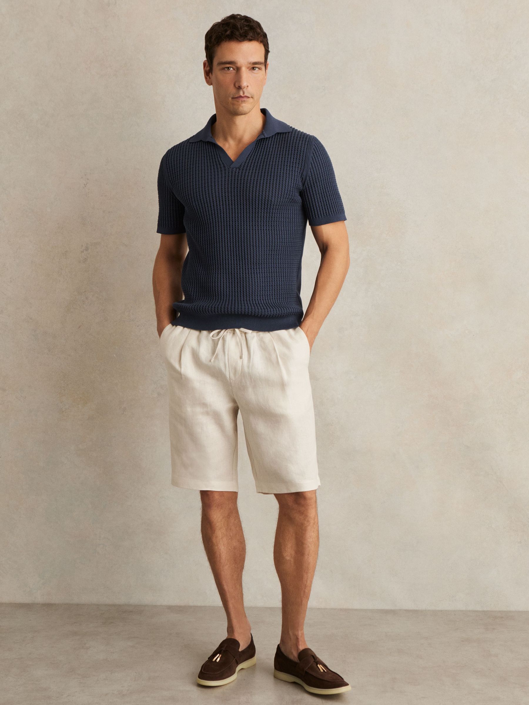 Linen Drawstring Shorts in Stone (F78994) | €140