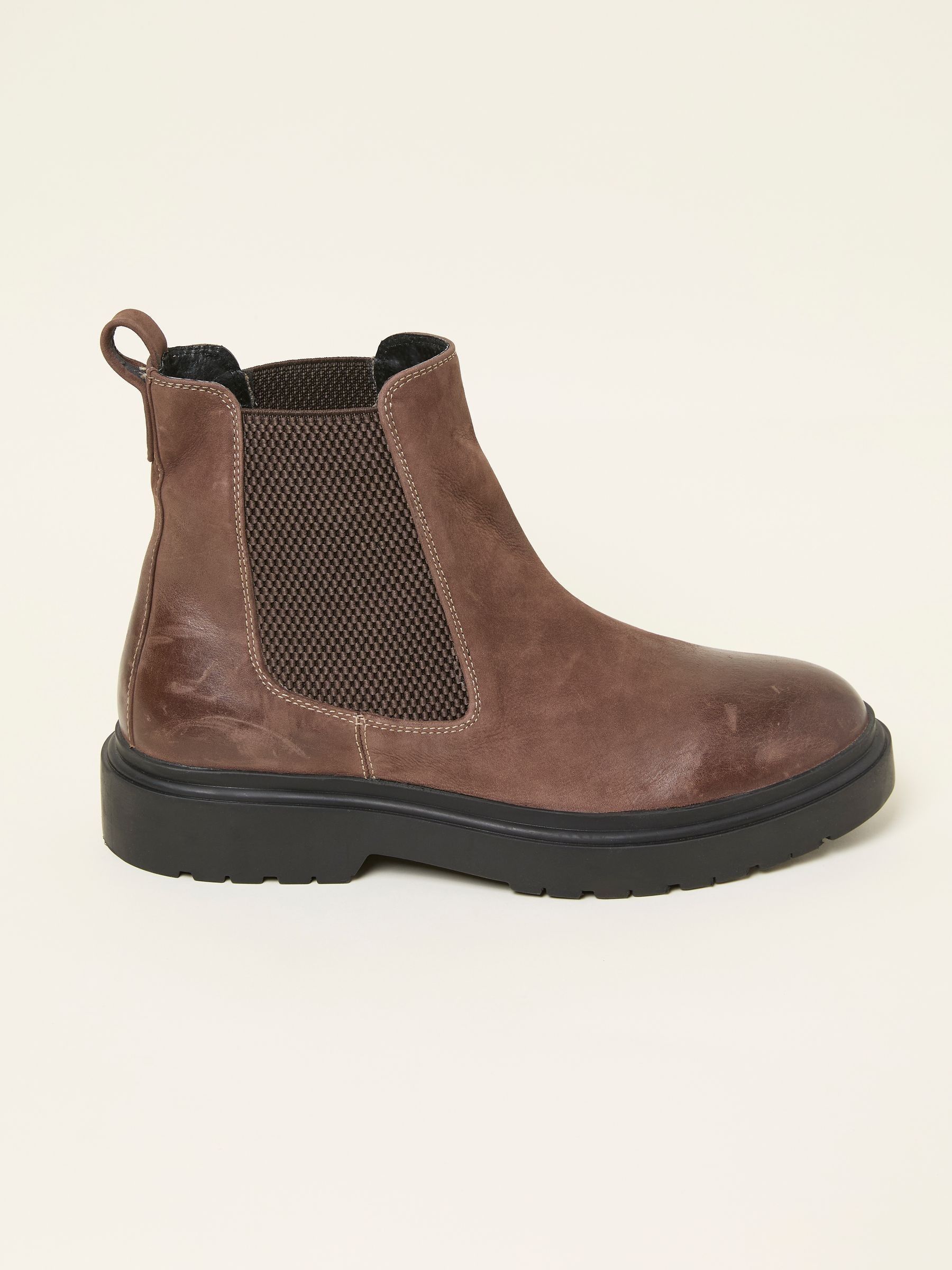 Chocolate Brown Men's Leather Chelsea Boot (F79206) | $147