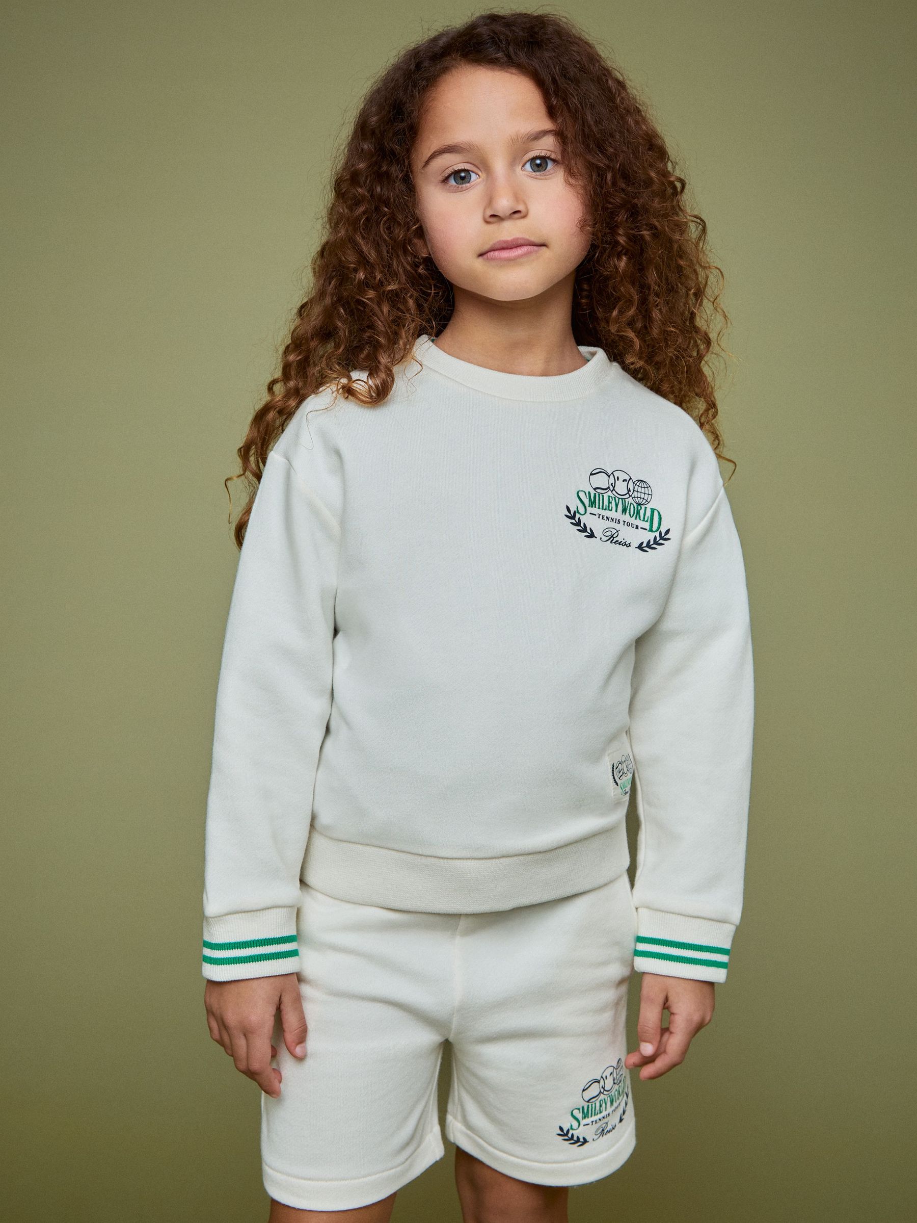 9-13 yrs SmileyWorld | Reiss Logo Sweatshirt Unisex Fit in White (F81753) | AED225