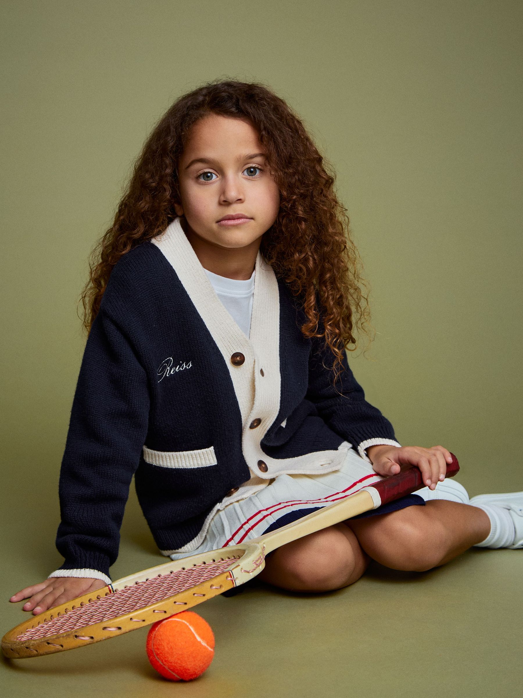 9-12 yrs SmileyWorld | Reiss Logo Cardigan Unisex Fit in Off White (F81755) | CHF 80