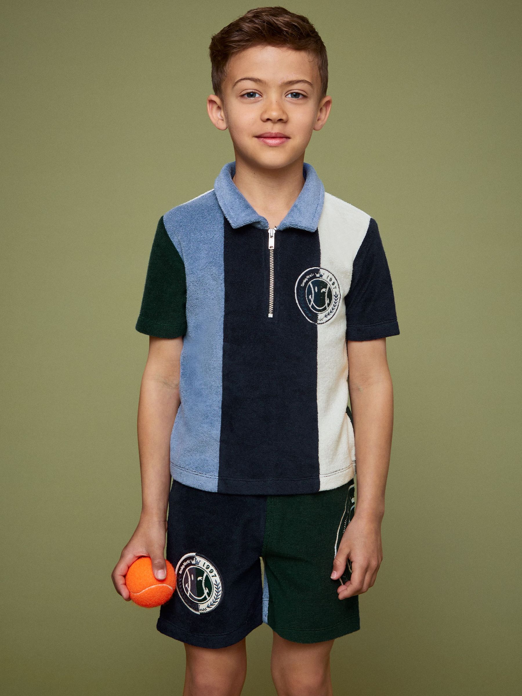 9-13 yrs SmileyWorld | Reiss Towel Polo Shirt in Blue (F81764) | CHF 60