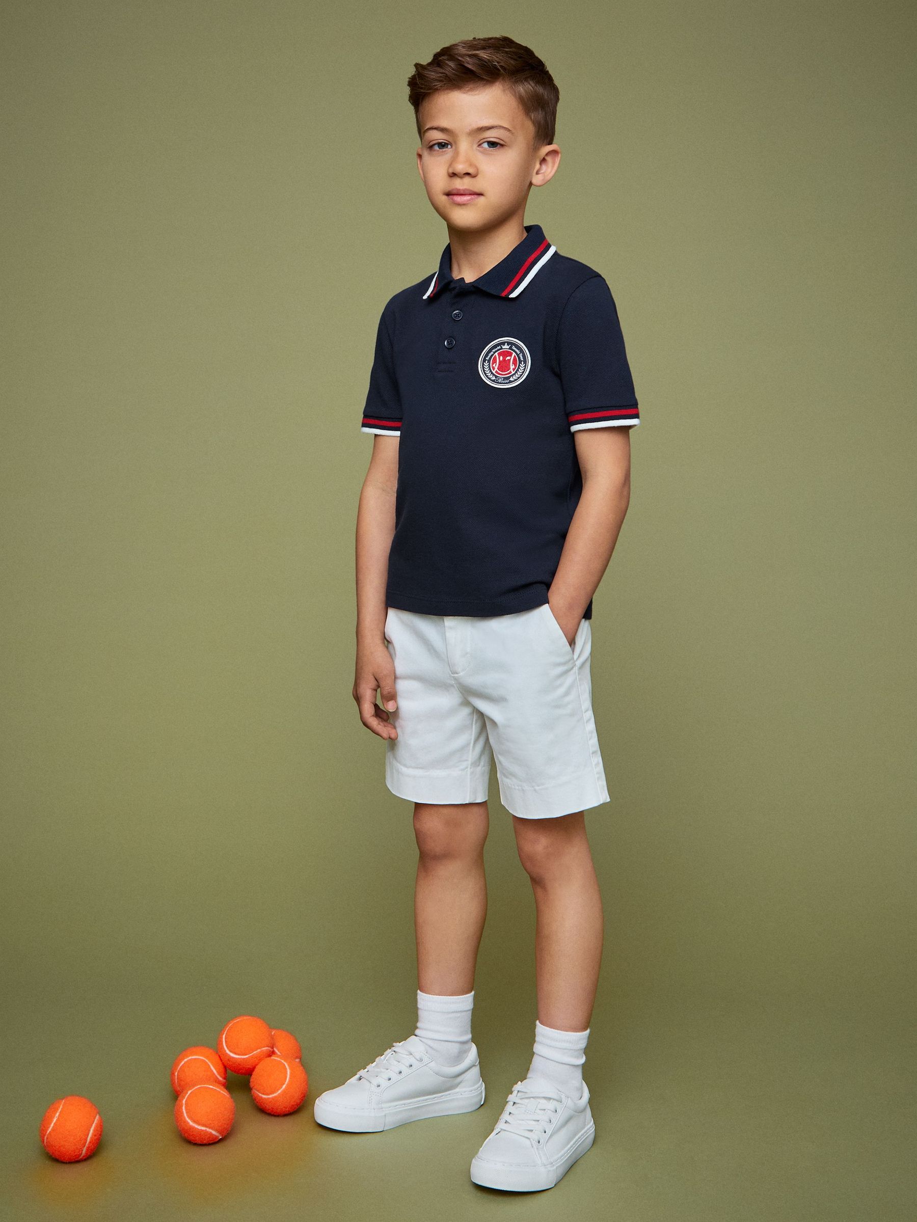 3-9 yrs SmileyWorld | Reiss Piqué Polo Shirt in Navy (F81768) | $45