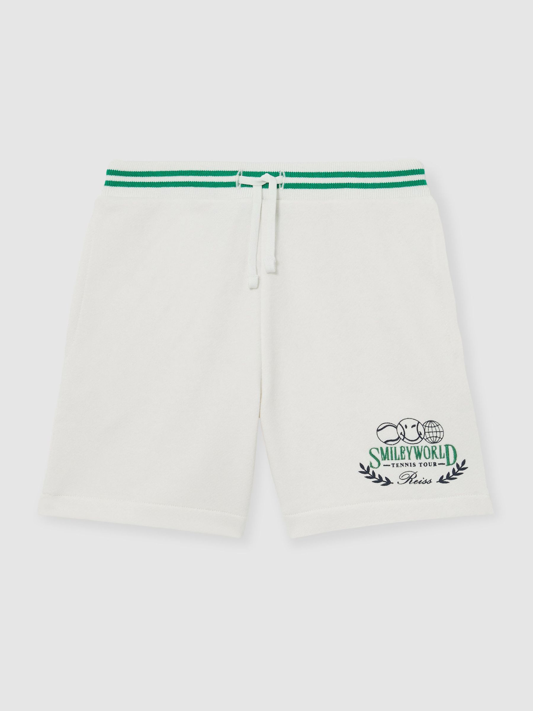 13-14 yrs SmileyWorld | Reiss Drawstring Shorts Unisex Fit in White (F82078) | US$55