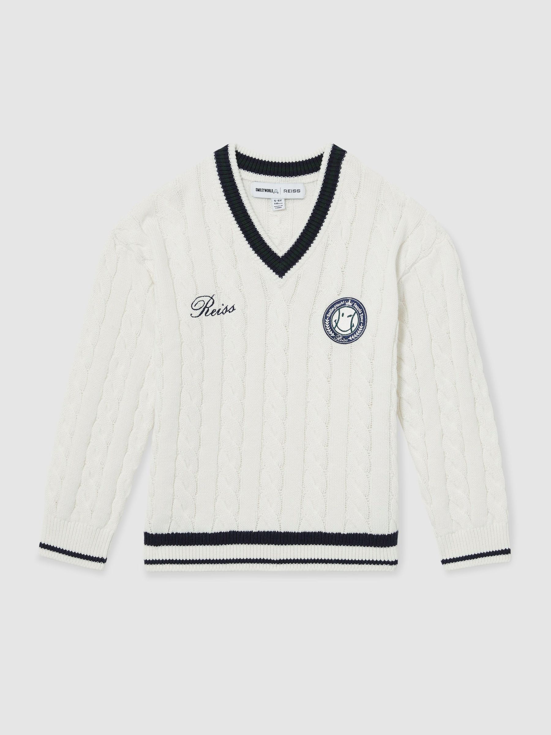 13-14 yrs SmileyWorld | Reiss Cable-Knit Jumper Unisex Fit in Off White (F82763) | €75