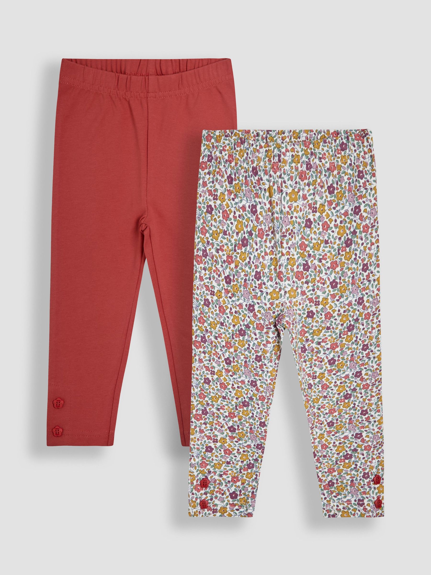 Orange 2-Pack Classic Floral Leggings (F86099) | $36 - $41