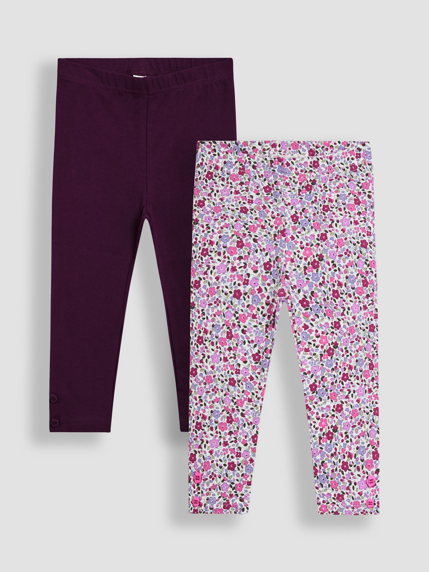 Purple 2-Pack Classic Floral Leggings (F86386) | $36 - $41