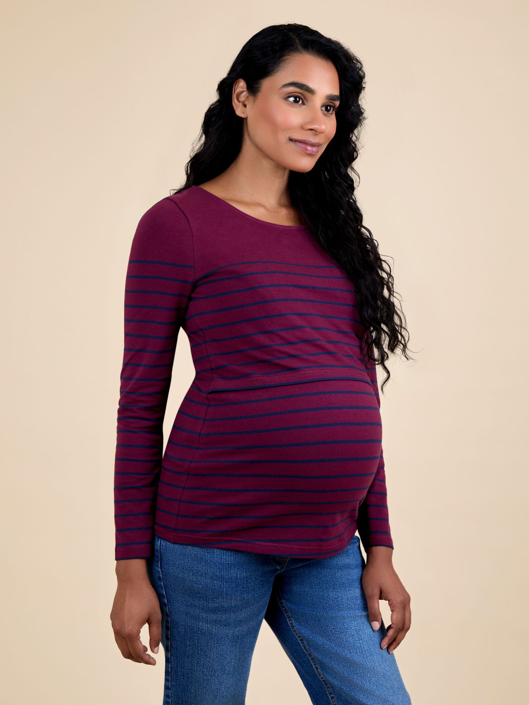 Purple Long Sleeve Nursing Top (F86392) | $51
