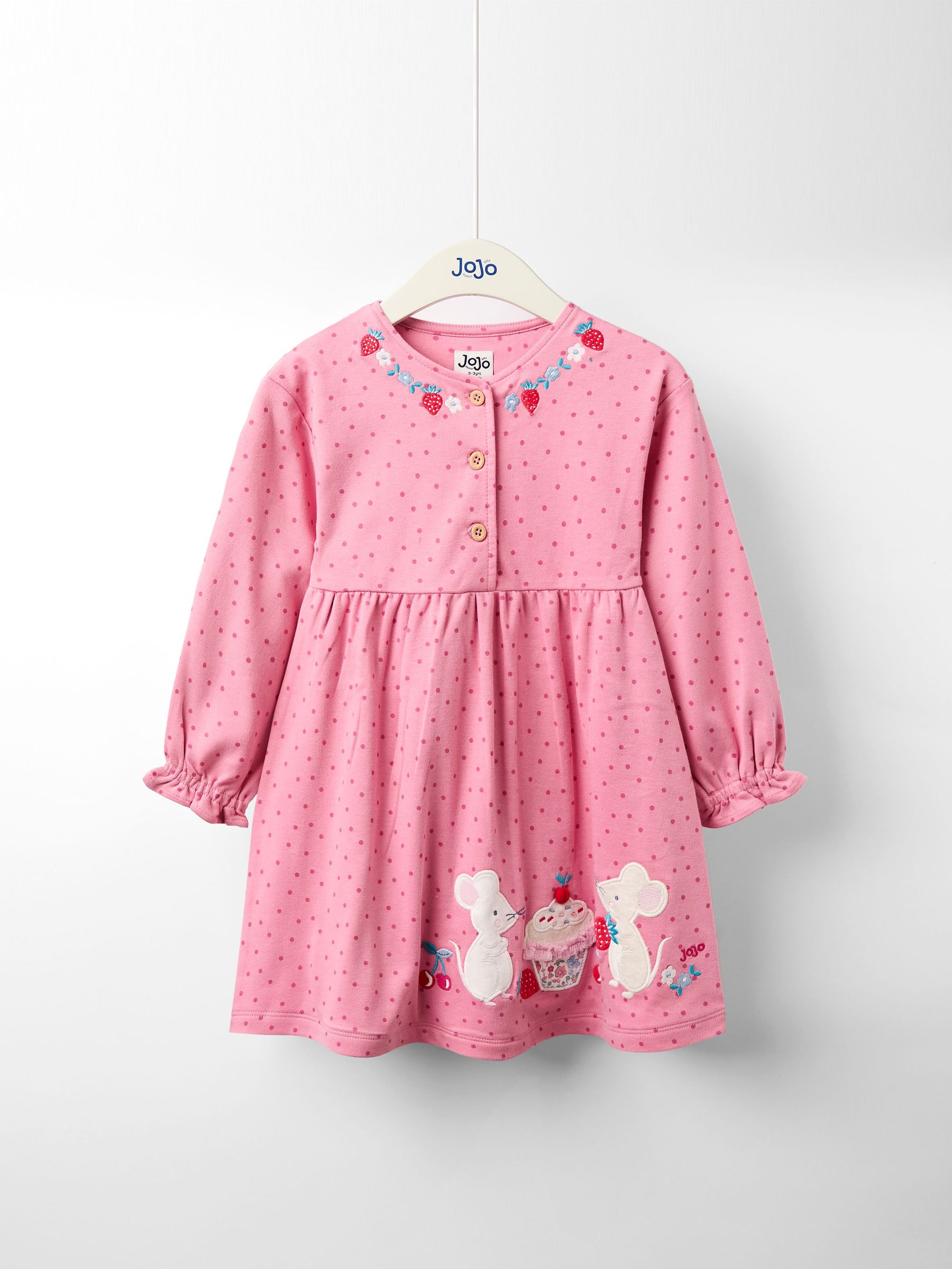 Pink Drop Shoulder Appliqué Dress (F87321) | $39 - $45