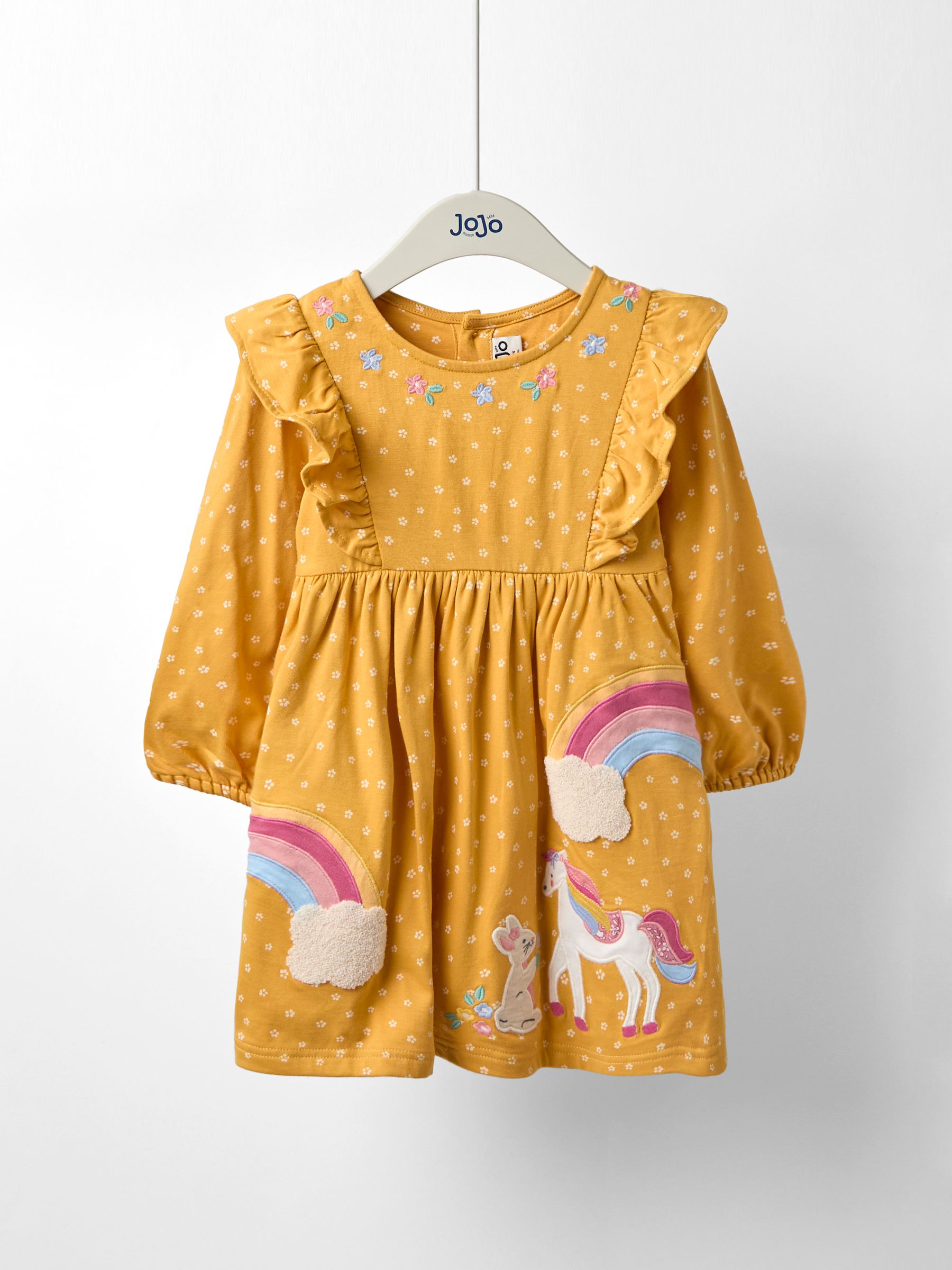 Yellow Pretty Appliqué Frill Dress (F87366) | $39 - $45
