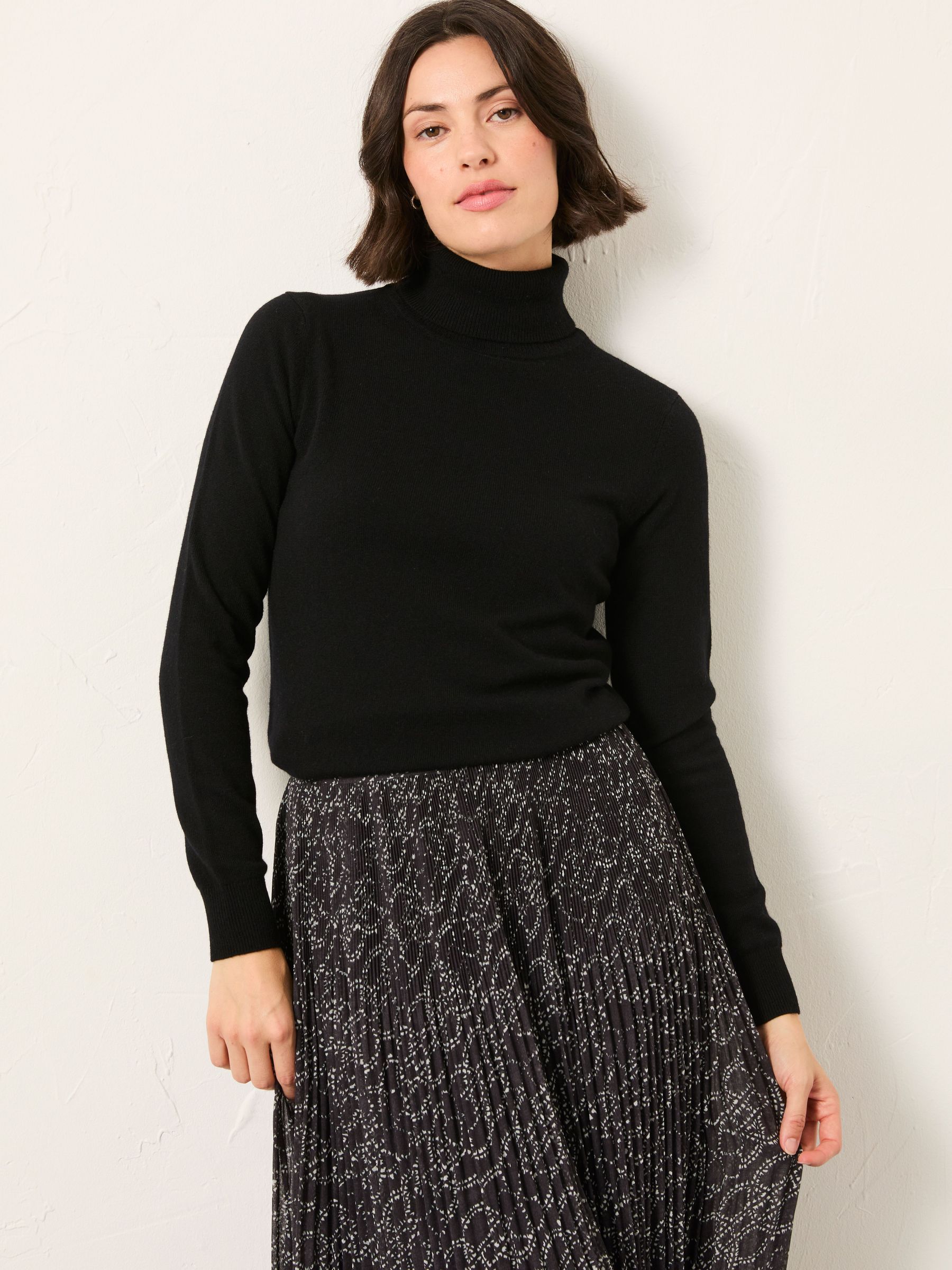 Black Roll Neck Knitted Jumper (F87770) | $77