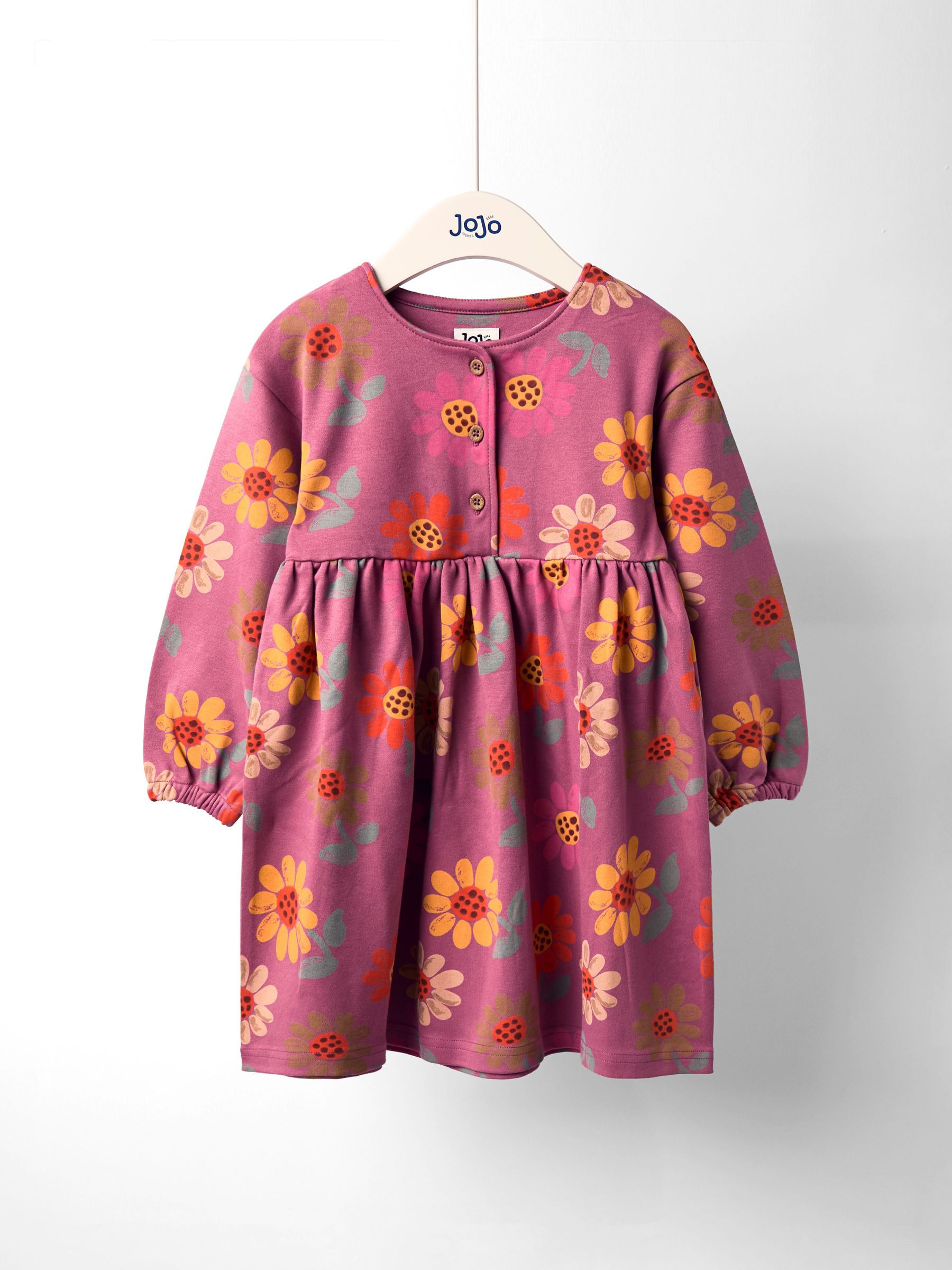 Pink Button Front Printed Dress (F89475) | $36 - $41