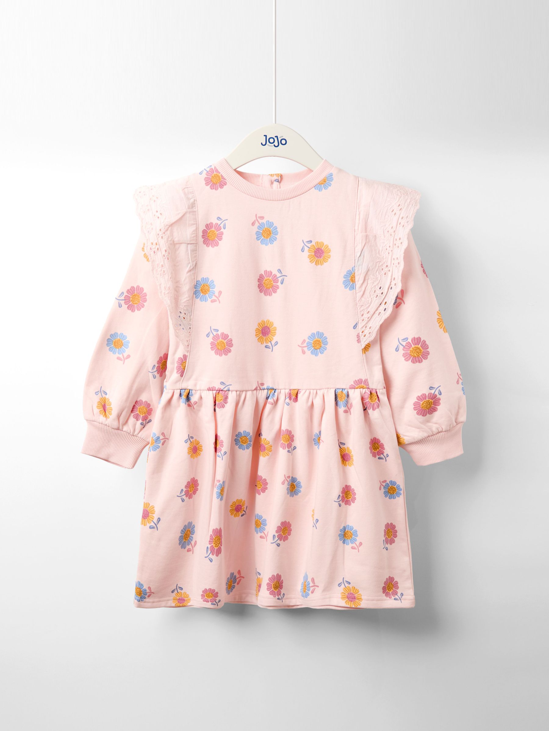 Pink Broderie Frill Sweat Dress (F89493) | $48 - $50
