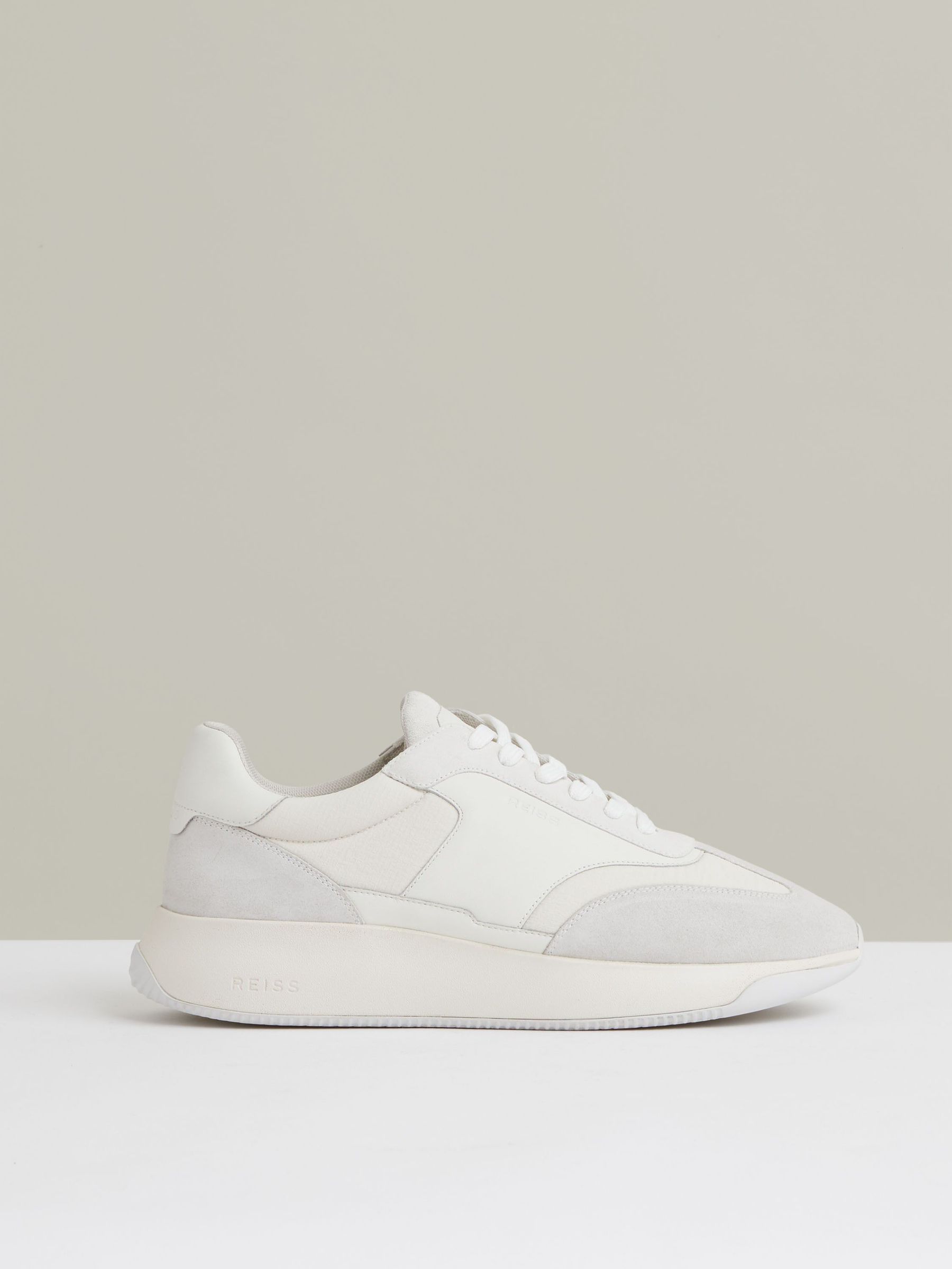 Bonded-Leather Suede Running Trainers in White (F91357) | €195