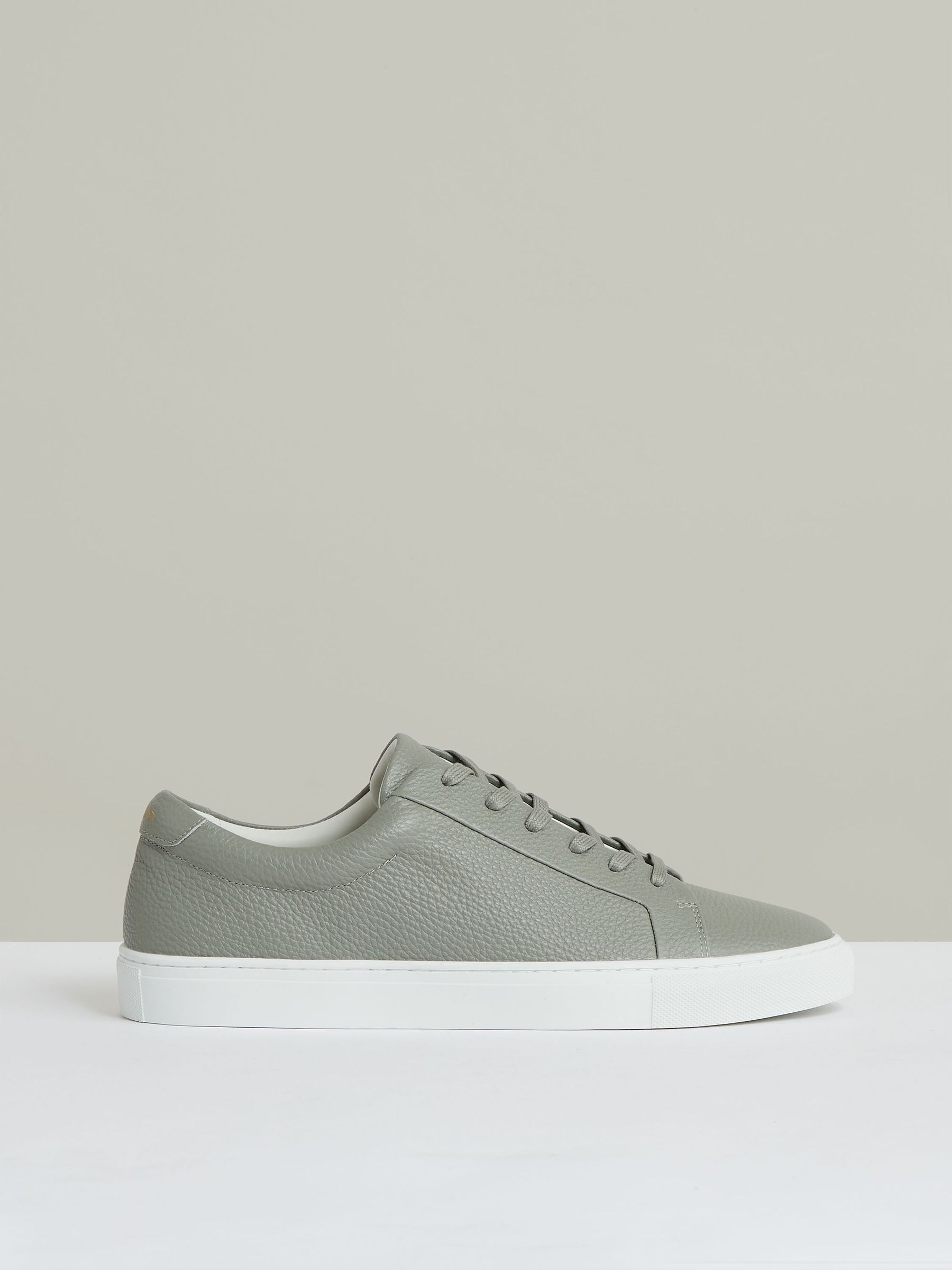 Tumbled-Leather Low-Top Trainers in Mint Green (F91368) | €225