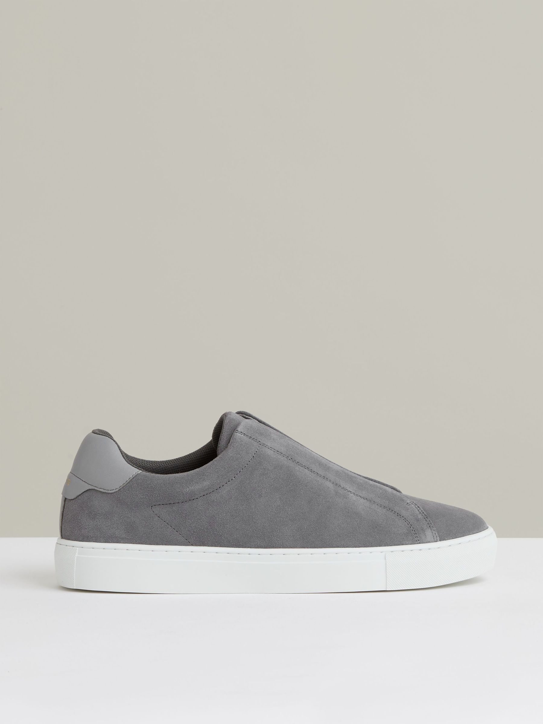 Suede Slip-Ons Elasticated Trainers in Grey (F91371) | €195