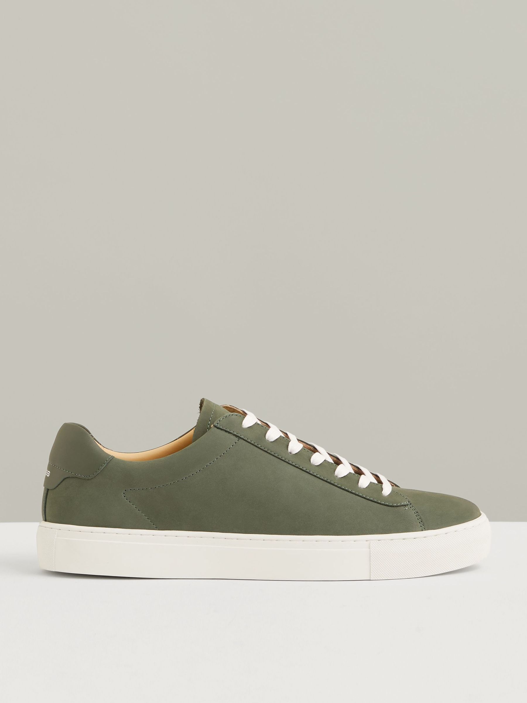 Nubuck Leather Low-Top Trainers in Thyme Green (F91392) | HK$2,080