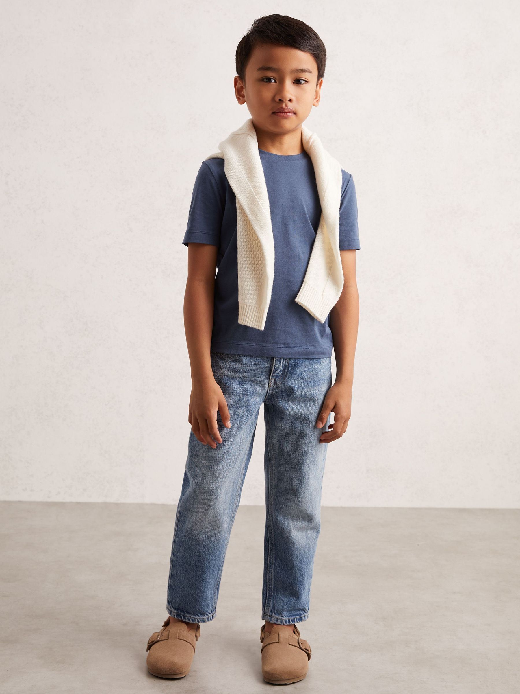 3-9 yrs Crew Neck T-Shirt in Ocean Blue (F93802) | €15