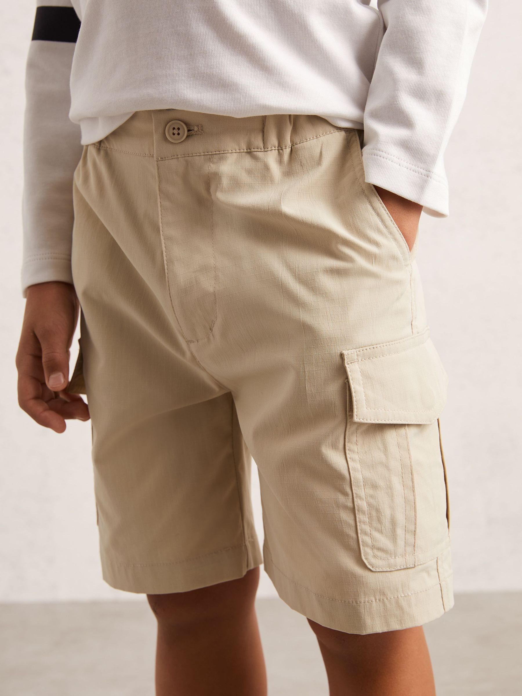 9-13 yrs Ripstop Cargo Shorts in Light Stone (F93804) | DKK330