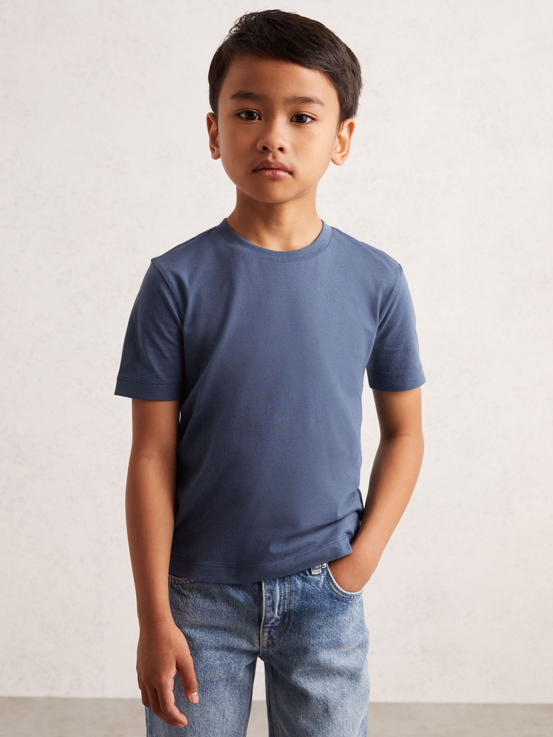 9-13 yrs Crew Neck T-Shirt in Ocean Blue (F93827) | $25