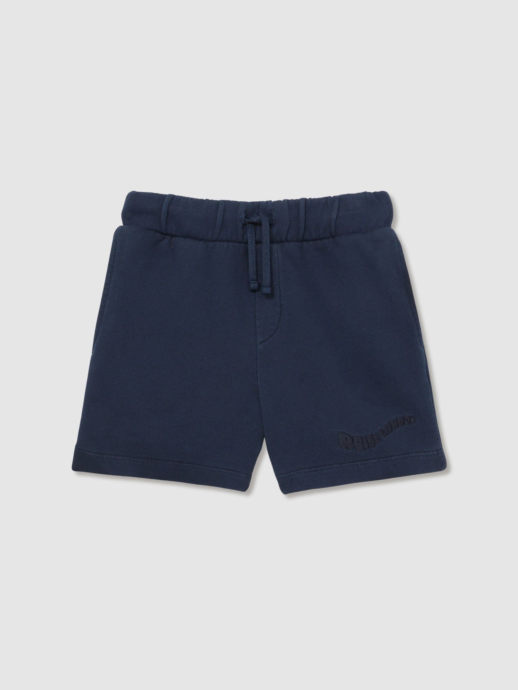 Cotton Brand-Embroidered Shorts in Washed Navy (F93839) | €50