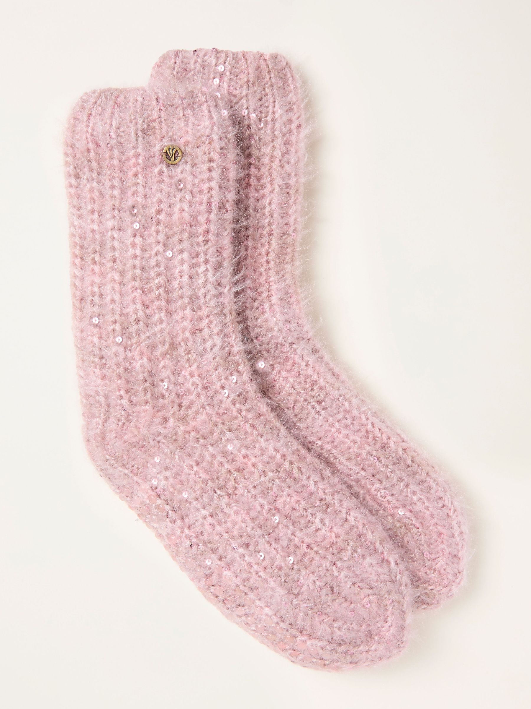 Pink Fluffy Sparkle Slipper Socks (F94163) | $43