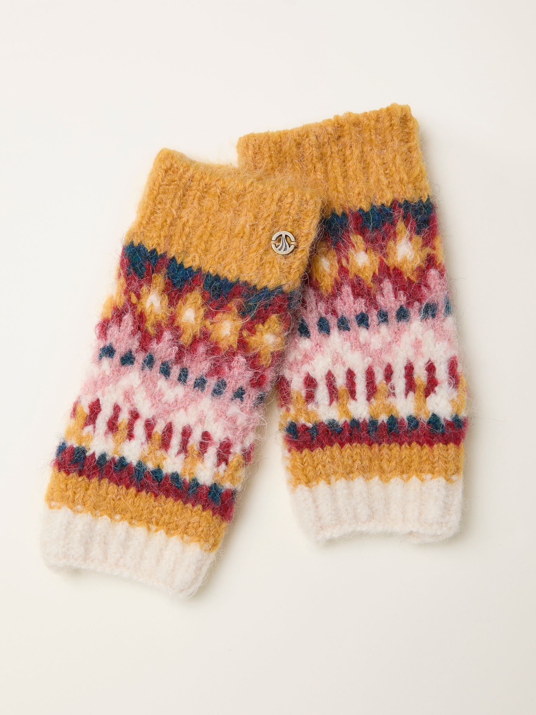 Luna Mustard Yellow Fairisle Cuff (F94688) | $38