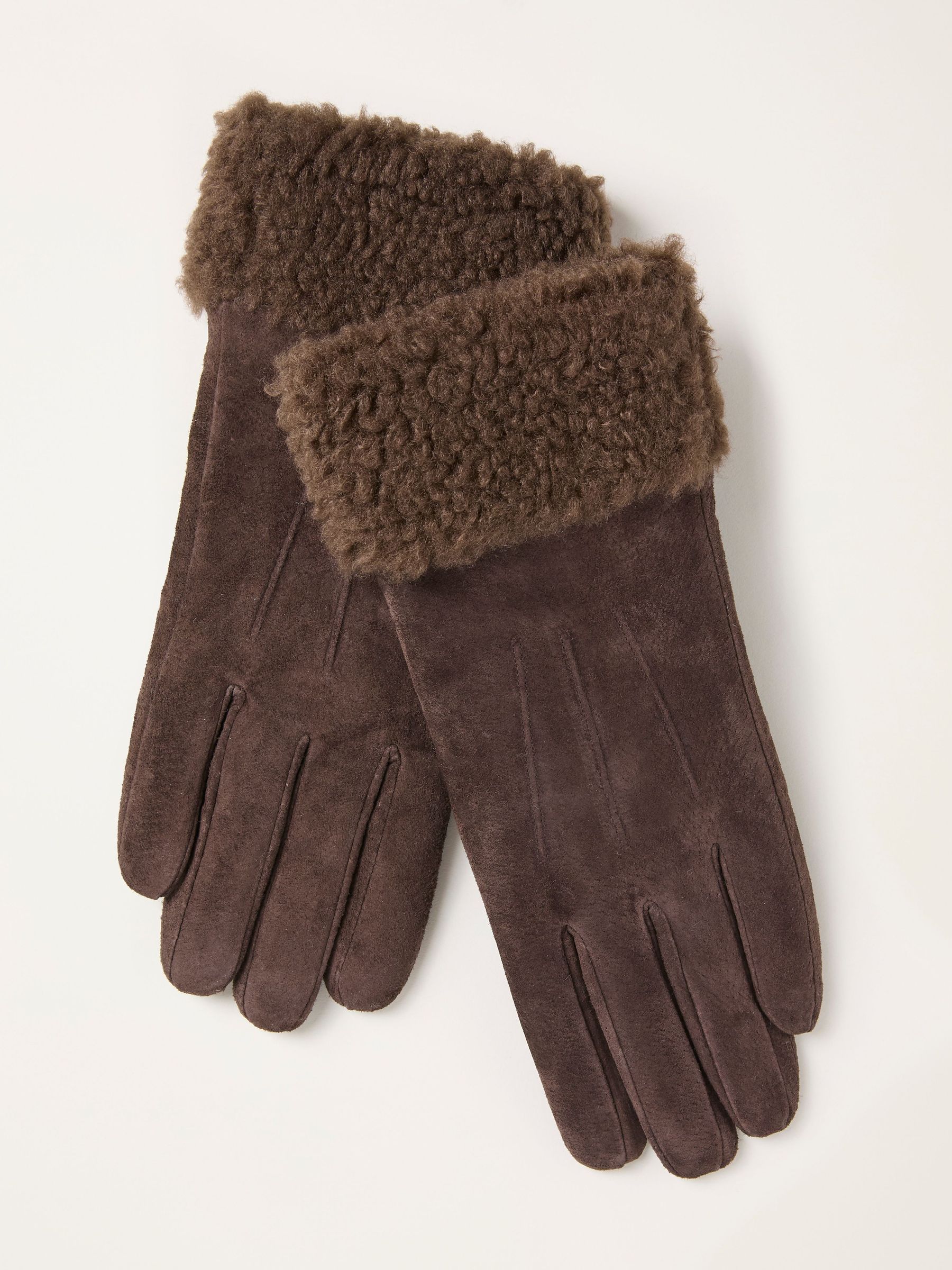 Chocolate Brown Suede Gloves (F94694) | $60