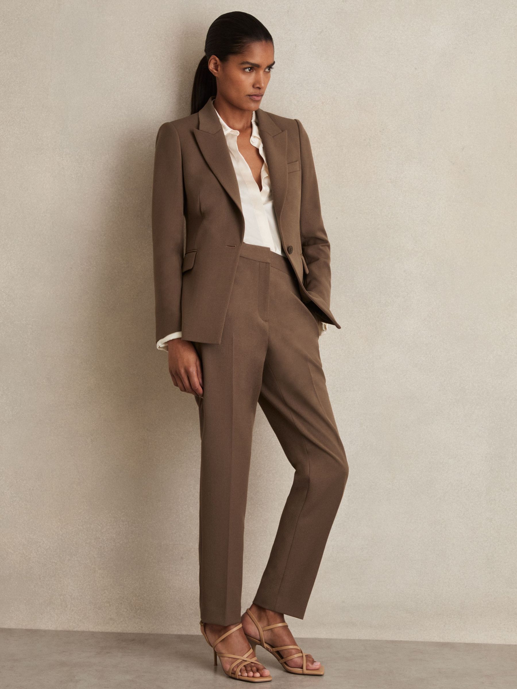 Slim Fit Suit Trousers in Mink Neutral (F96463) | €140