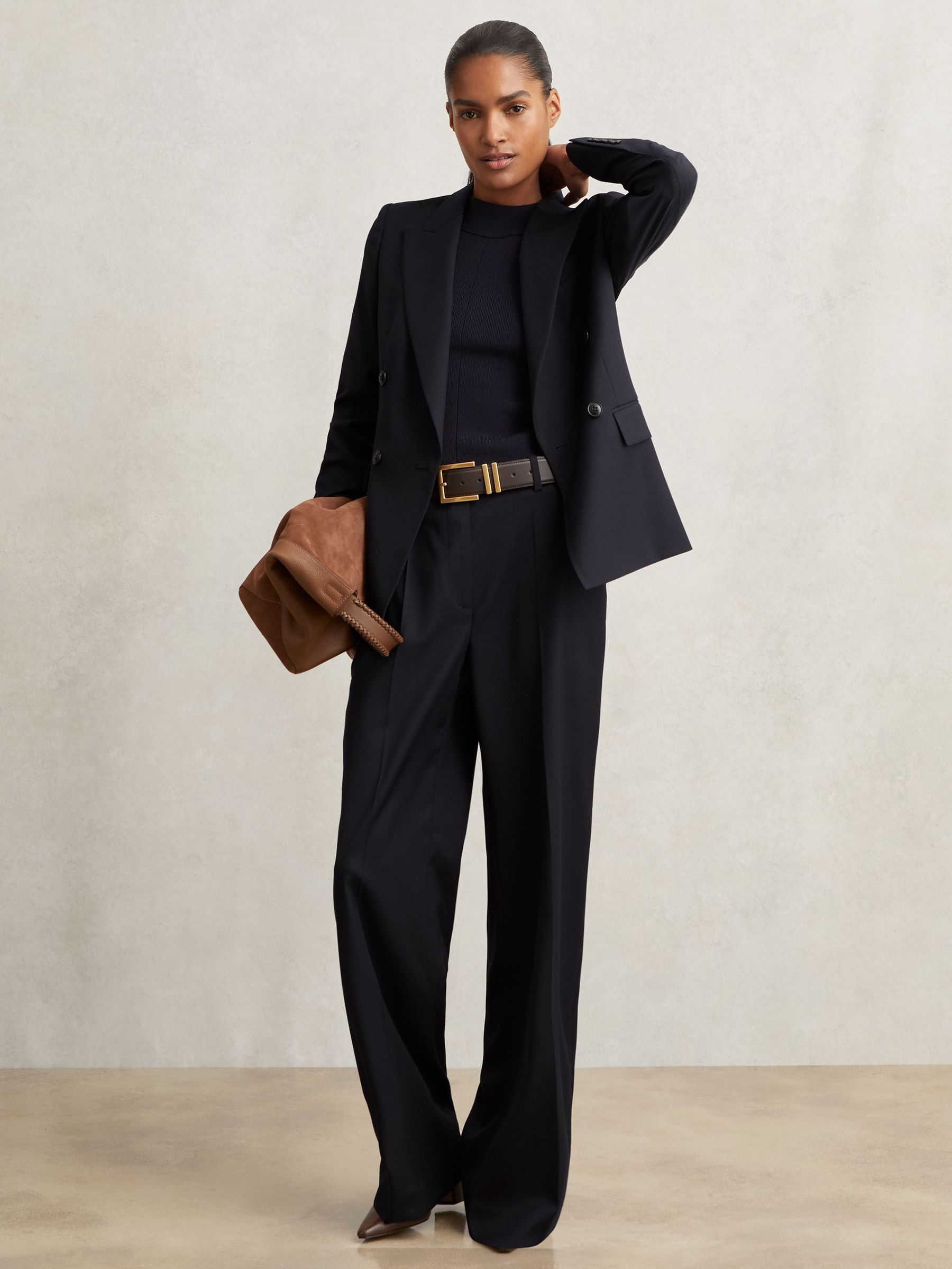 Suit Trousers in Navy (F96465) | US$245