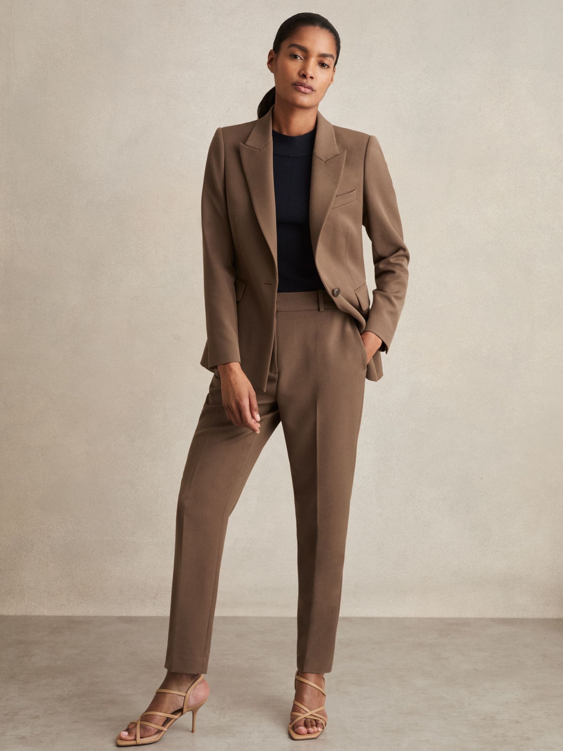 Petite Slim Fit Suit Trousers in Mink Neutral (F96469) | $195